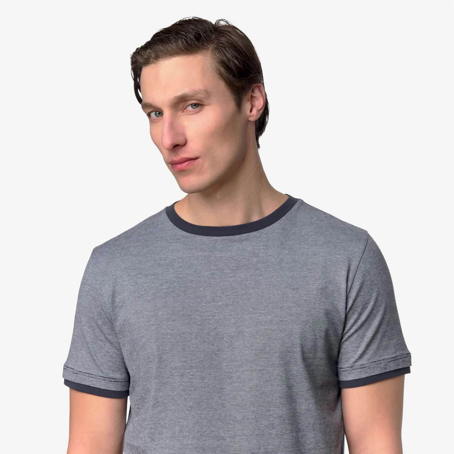 K-Way Odom Stretch Co Stripes tricou barbati dungi albastru