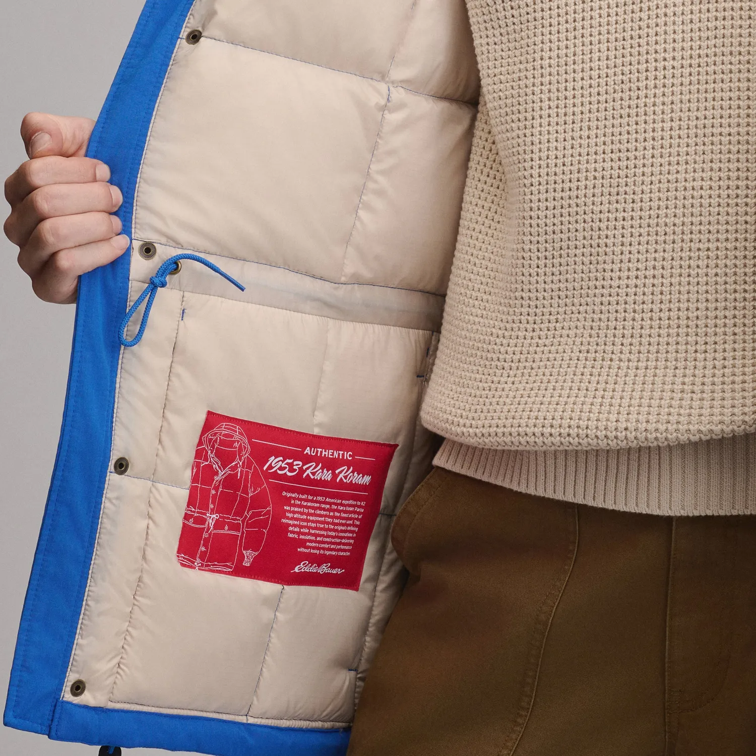 Eddie Bauer Kara Koram parka barbati cu puf Cayenne