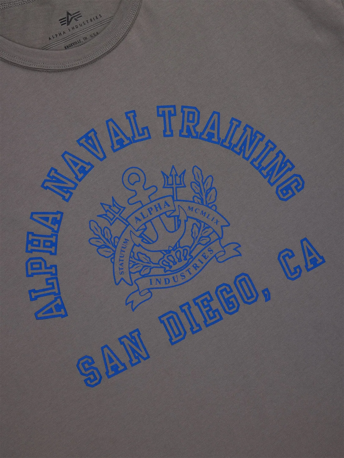 Alpha Industries Naval Base tricou bumbac gri relaxat