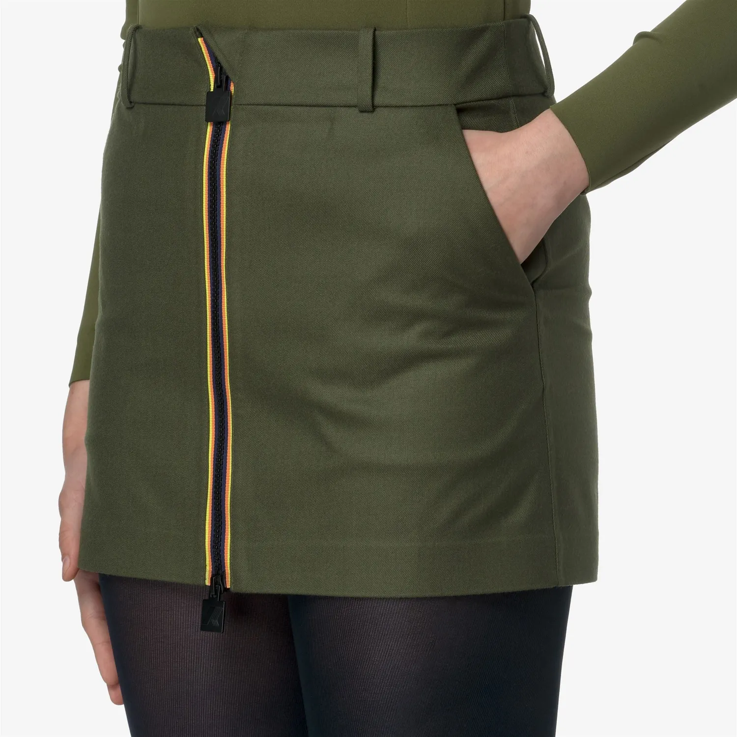 K-Way Miniki Tech Wool 3L fusta verde lana