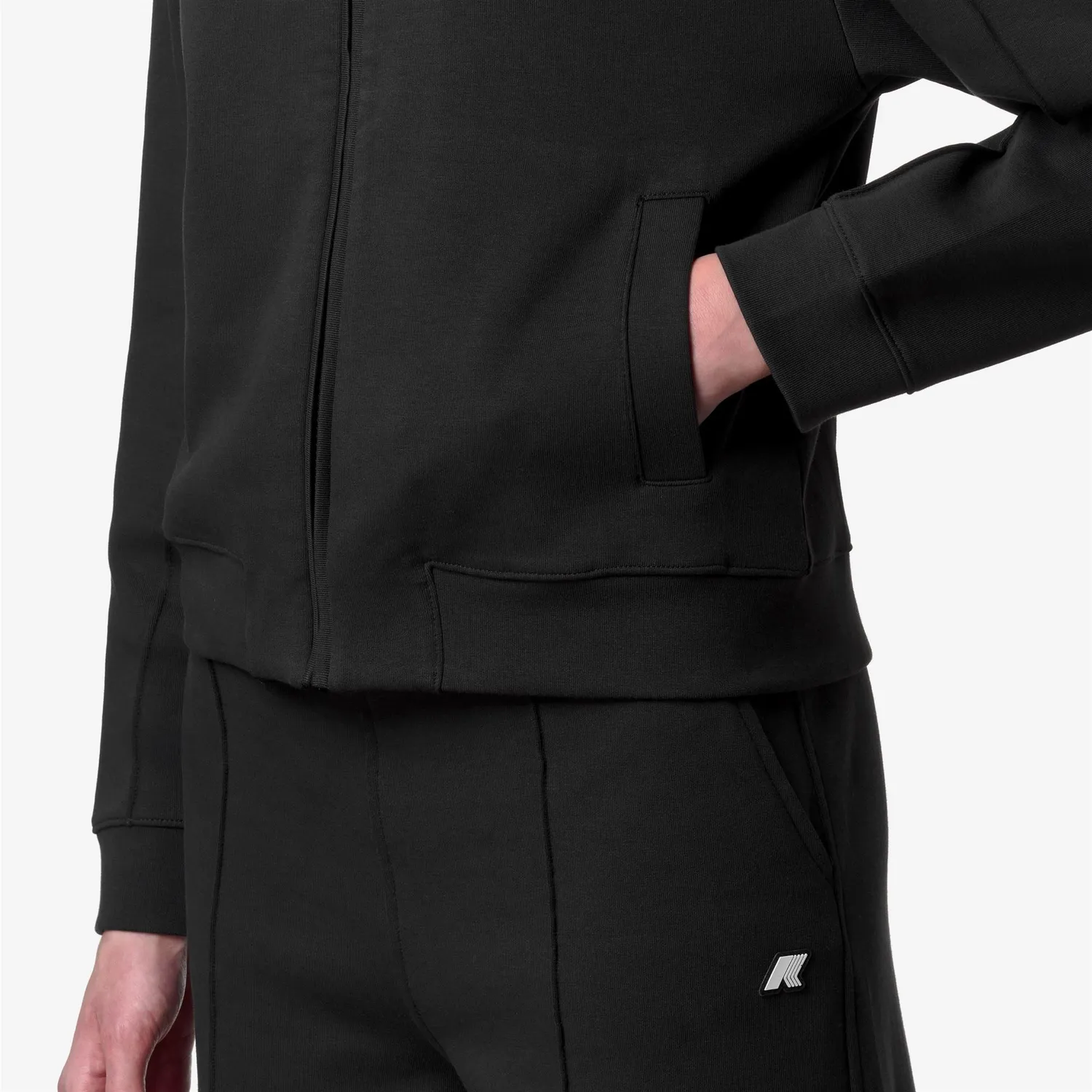 K-Way Arvinne Interlock hanorac dama negru cropped