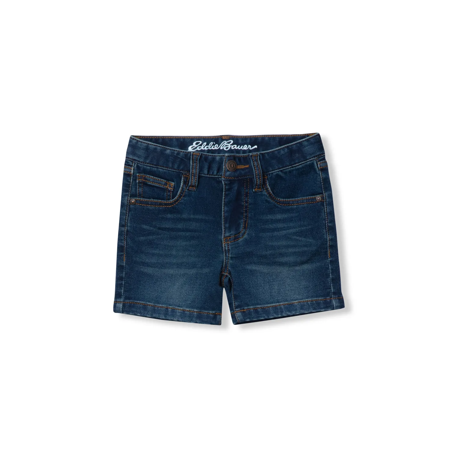 Eddie Bauer Flex Knit Denim Shorts pantaloni scurti Light Wash elastic