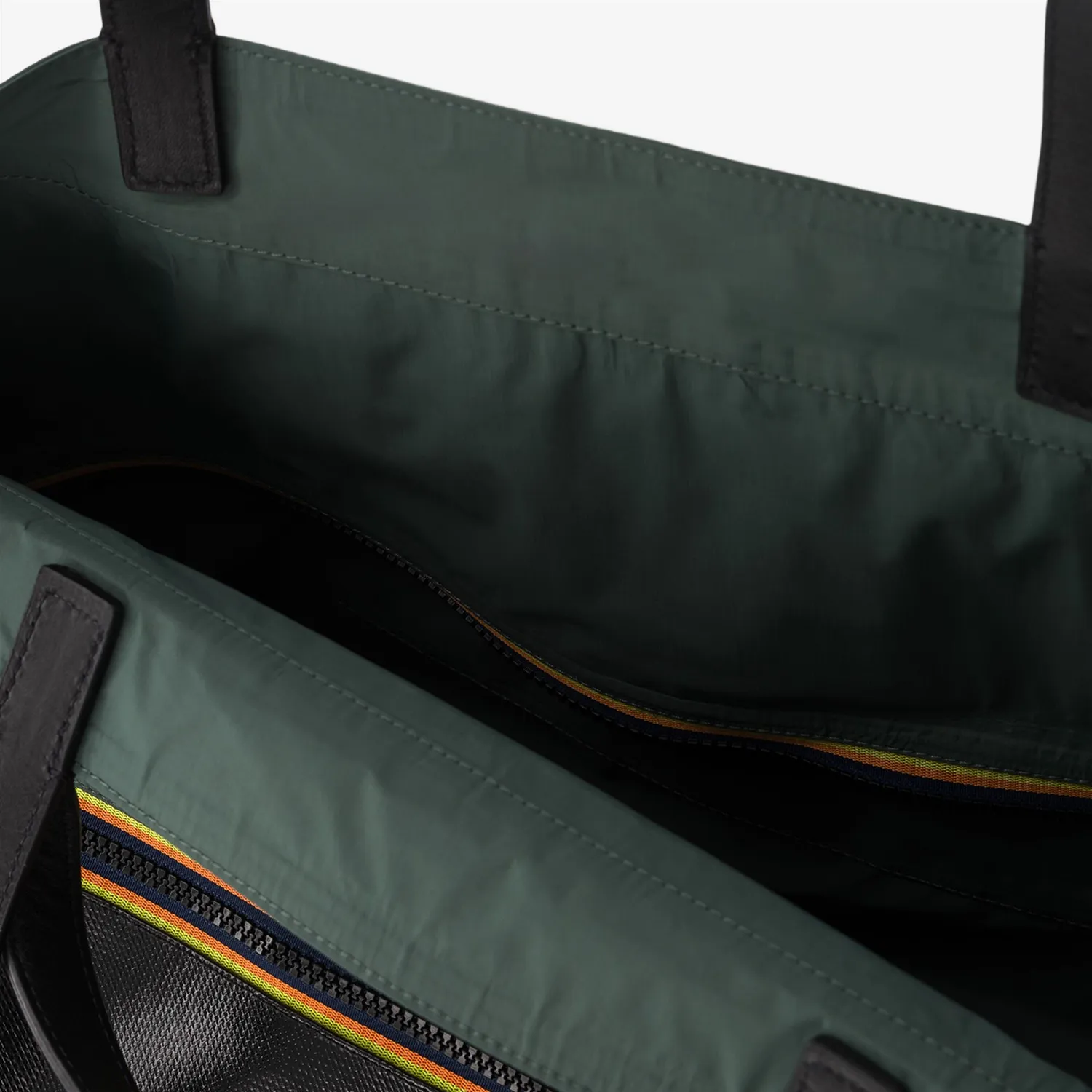 K-Way Pratique Medium geanta tote negru-verde 65 cm