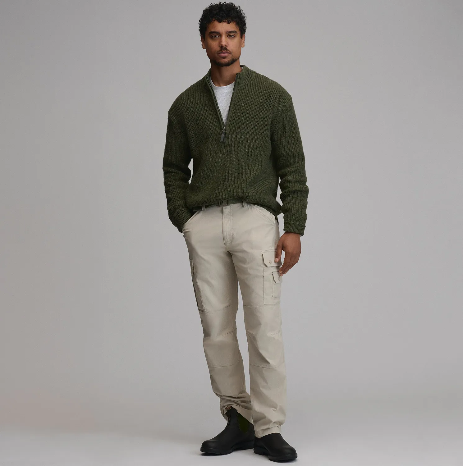 Eddie Bauer Fletcher Bay pulover fermoar Navy Heather cald