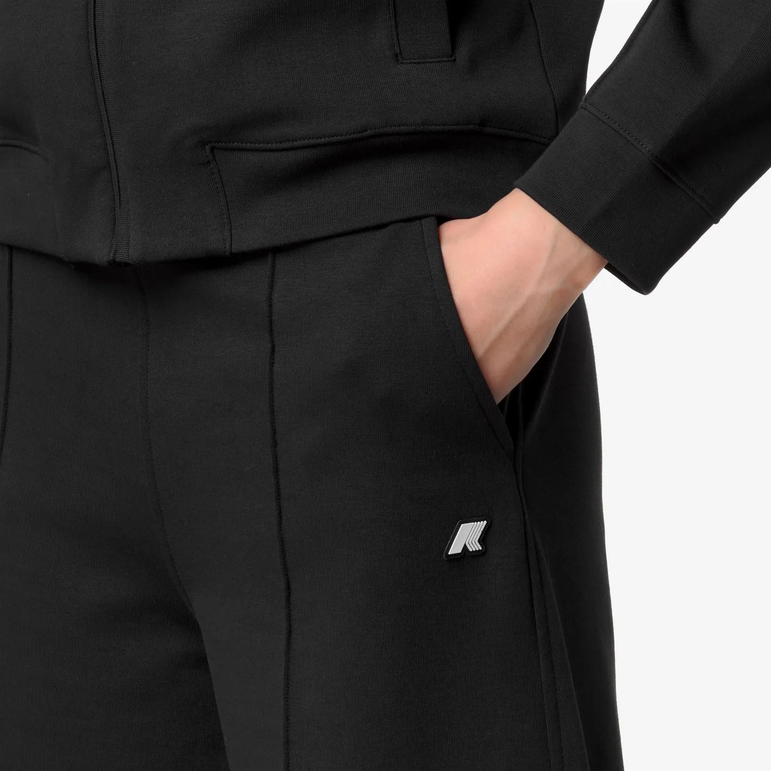 K-Way Loyre Interlock pantaloni dama negru evazati