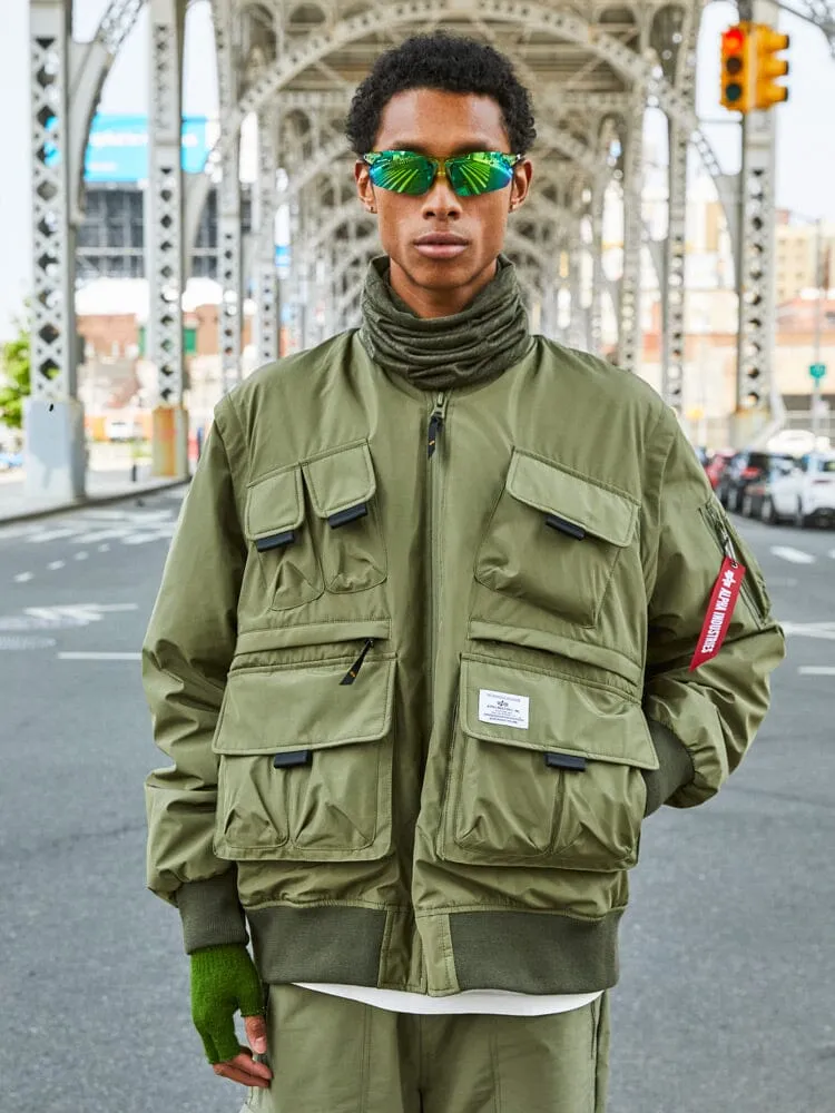 Alpha Industries Multi Pocket geacă bomber verde nailon