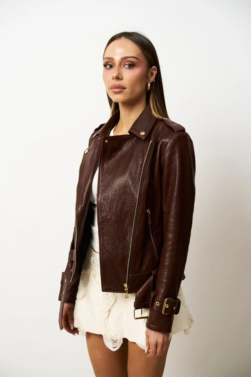 Mareus geaca piele Amber Cognac 624 maro 55 cm