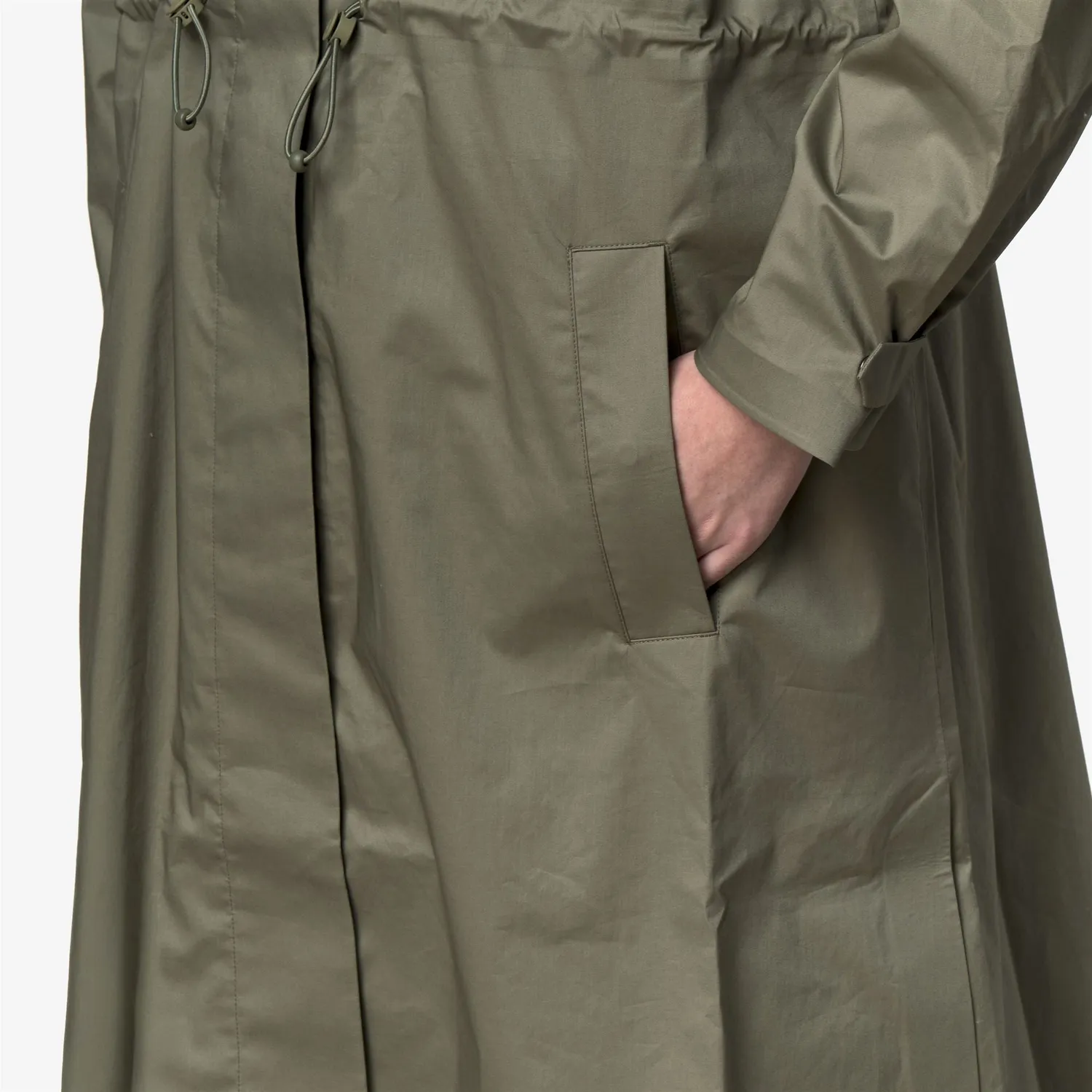 K-Way Barbrein Cotton 3Layers palton lung dama verde lichen