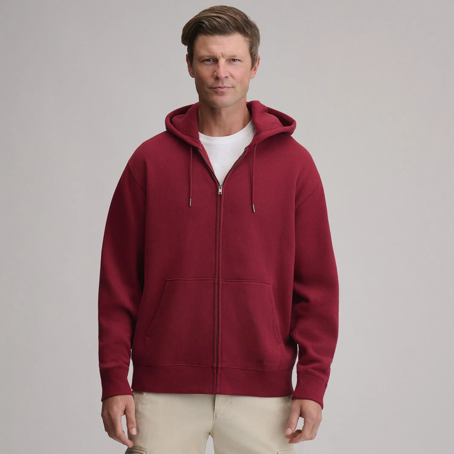 Eddie Bauer Vintage Soft hanorac cu fermoar Mineral Red moale