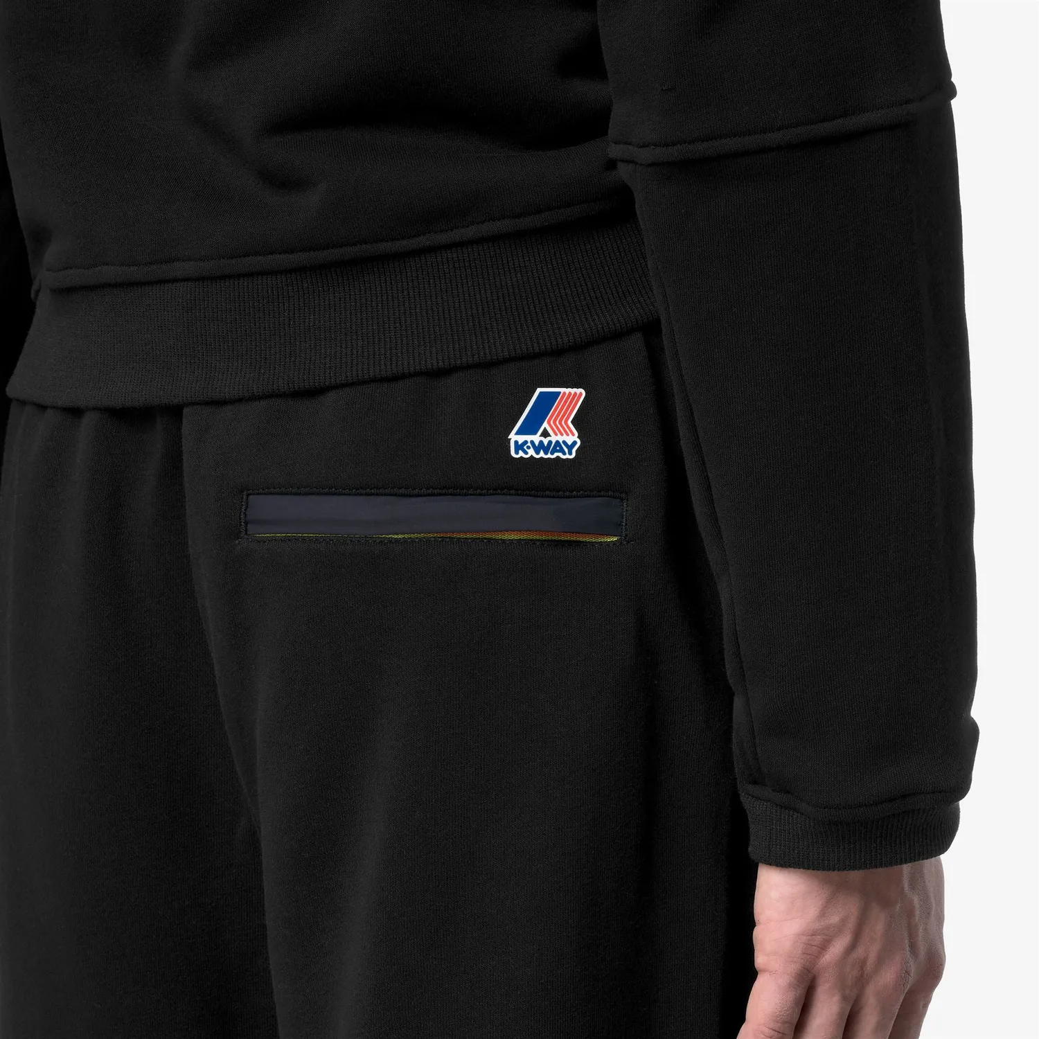 K-Way Philbert Poly Cotton pantaloni Black Pure fleece