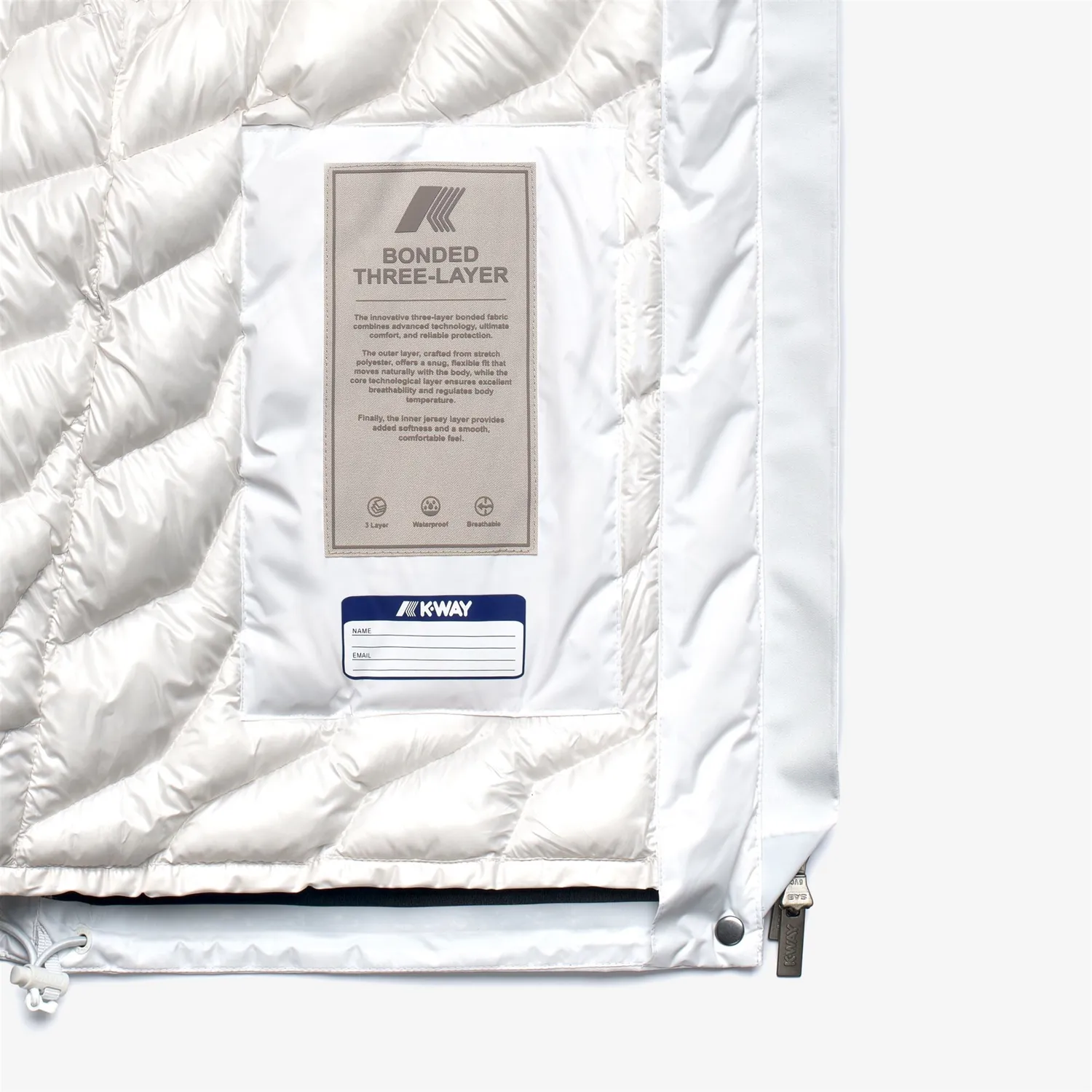 K-Way Tale Bonded Padded geaca dama alb matlasata