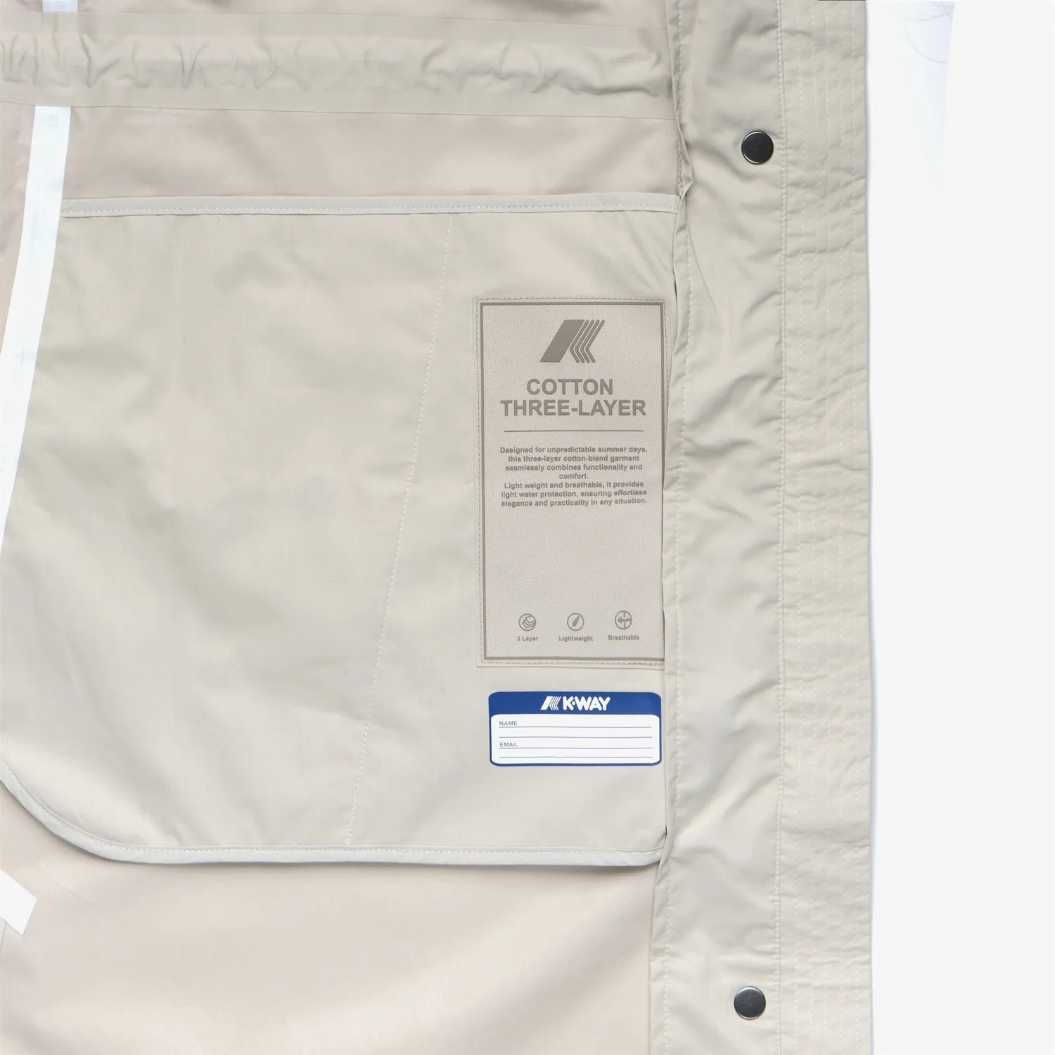 K-Way Barbrein Cotton 3Layers AF palton damă bej