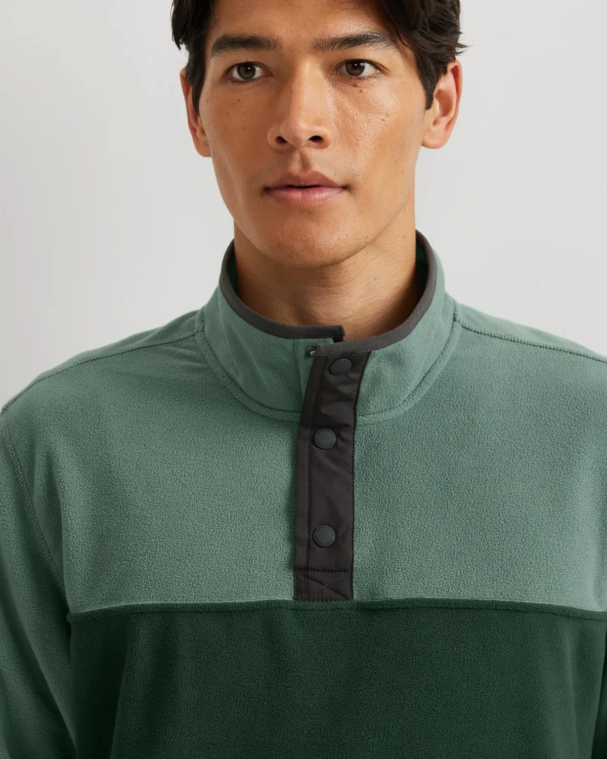 Eddie Bauer Chutes Fleece Snap Mock Pullover barbati verde