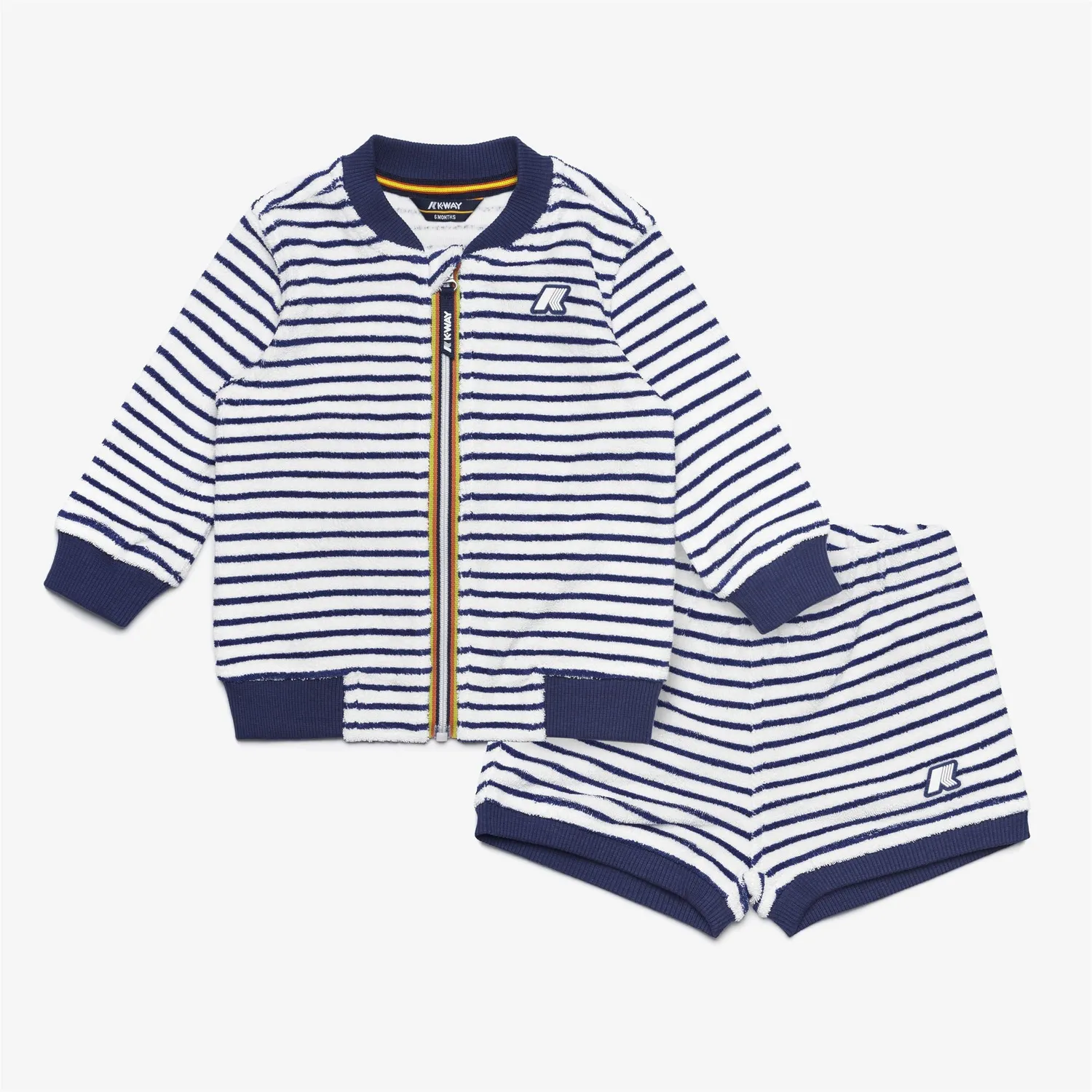 K-Way Set Sponge trening copii White-Blue Deep Cobalt bumbac
