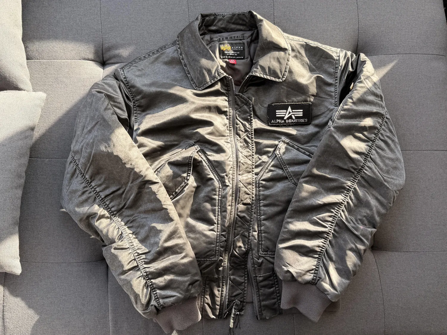 Alpha Industries CWU 45/P Battlewash geaca bomber verde calduroasa