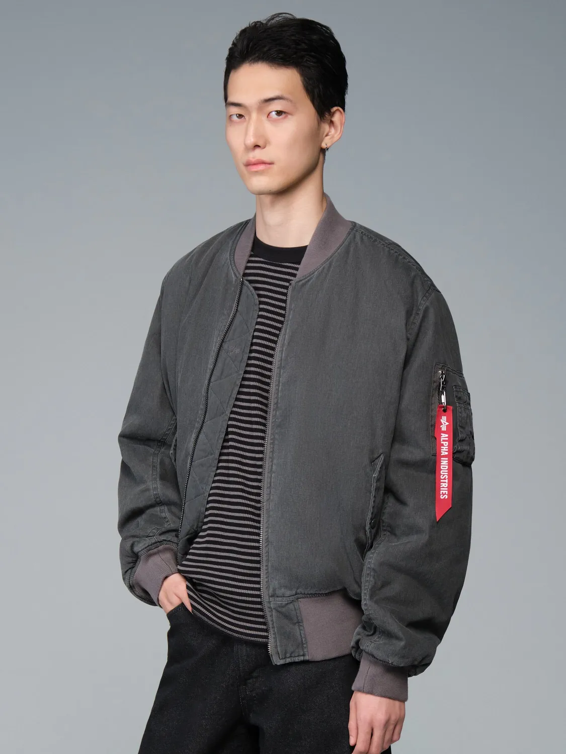Alpha Industries MA-1 Cotton bomber negru reversibil