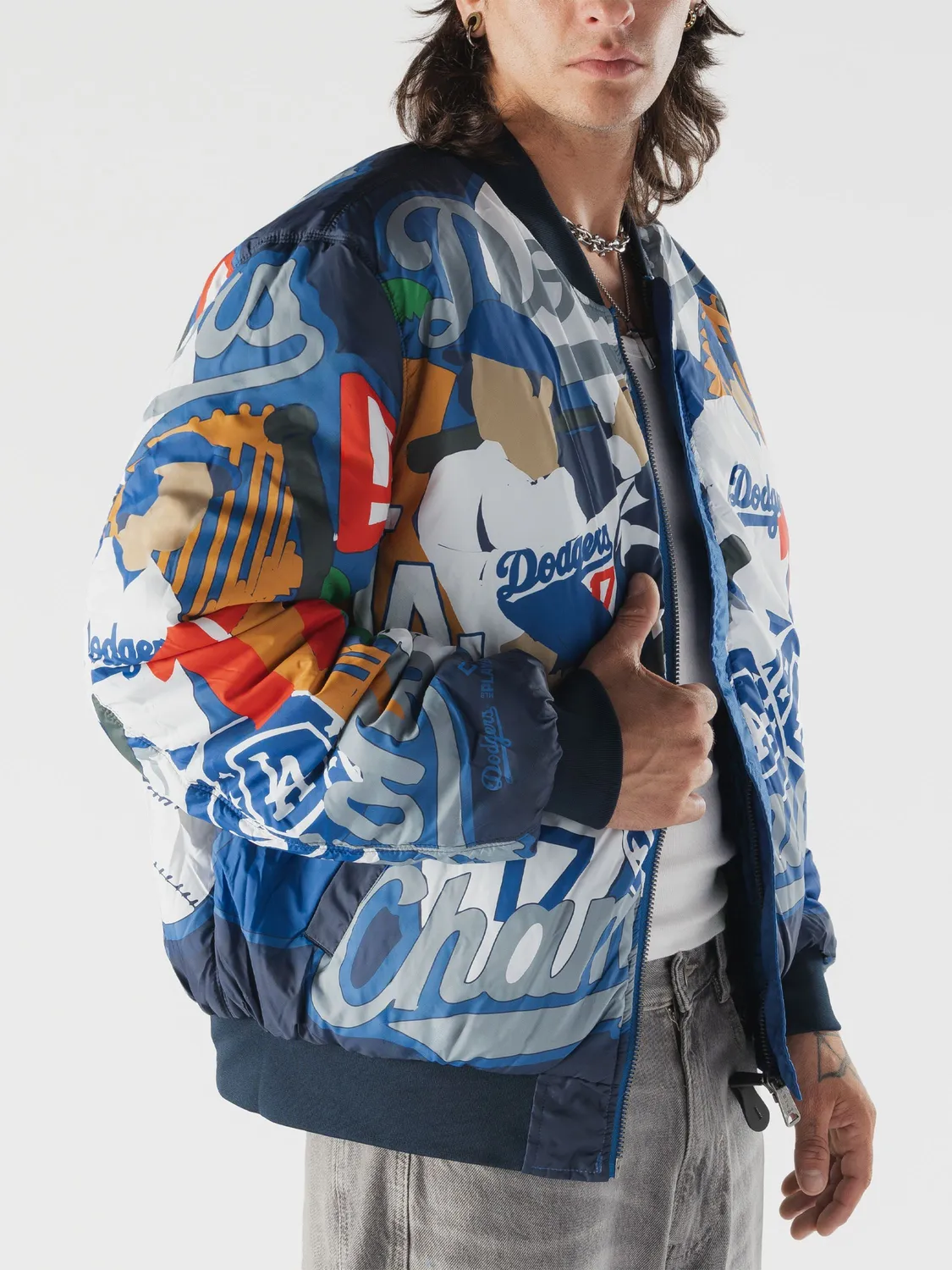 Alpha Industries Dodgers L-2B bomber albastru reversibil