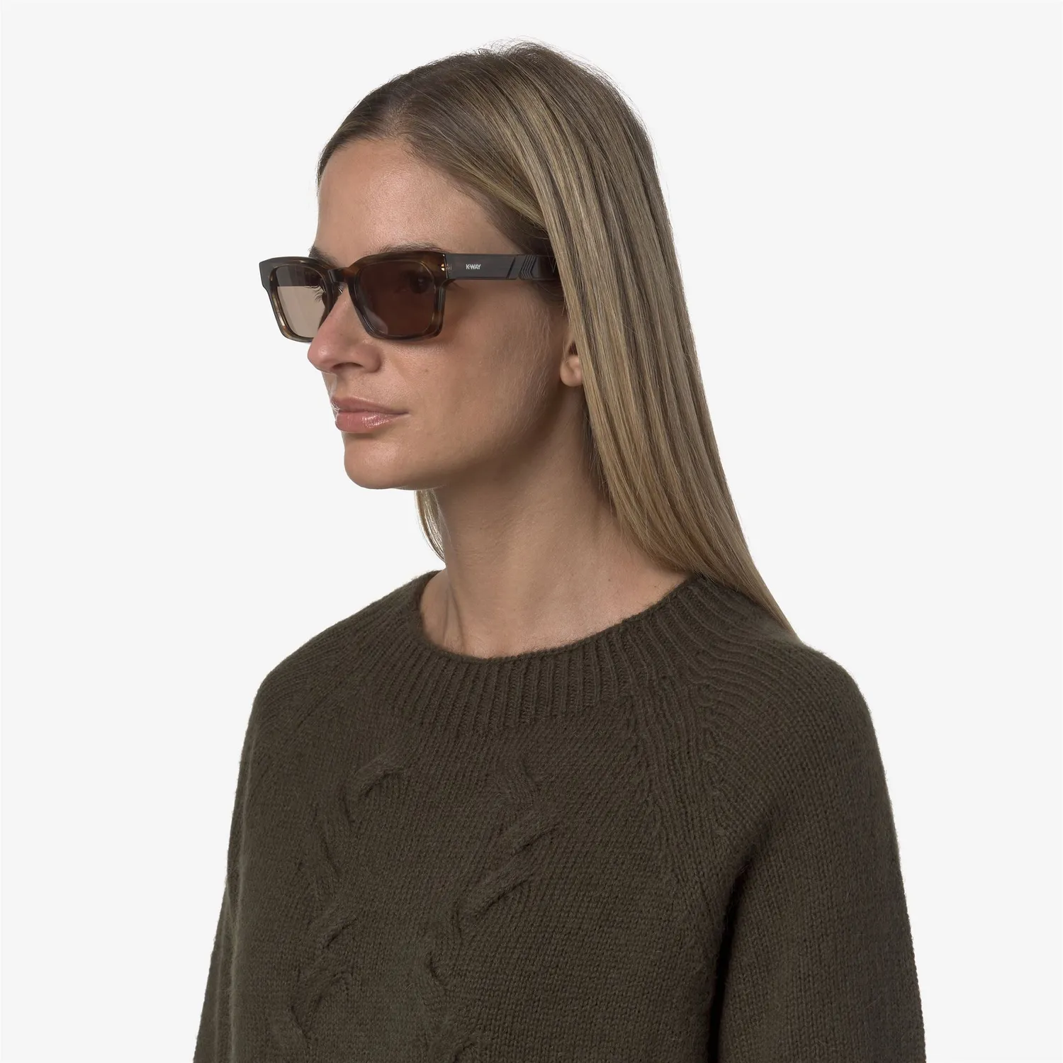 K-Way KW0022 ochelari soare unisex maro forma dreptunghiulara