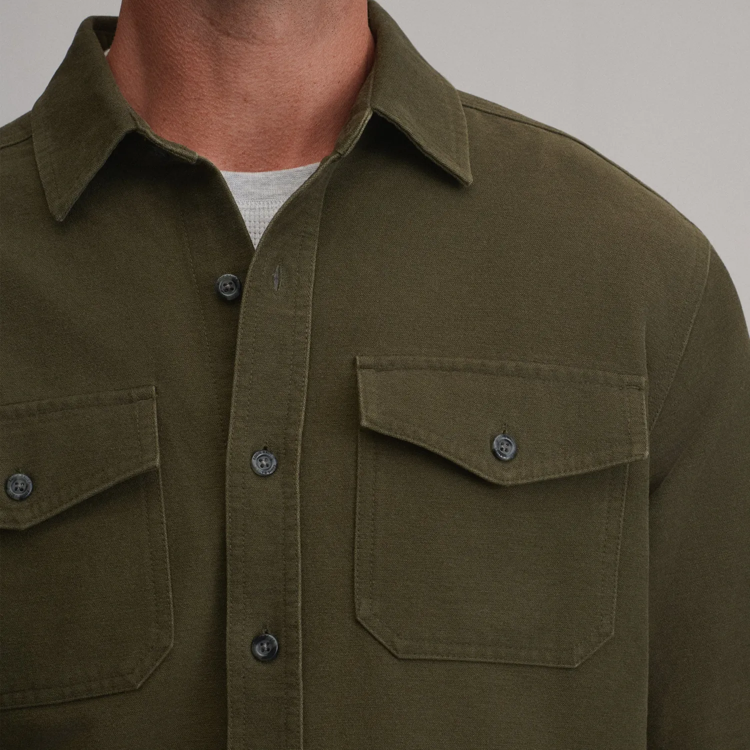 Eddie Bauer Chamois cămașă Deep Olive flanel groasă