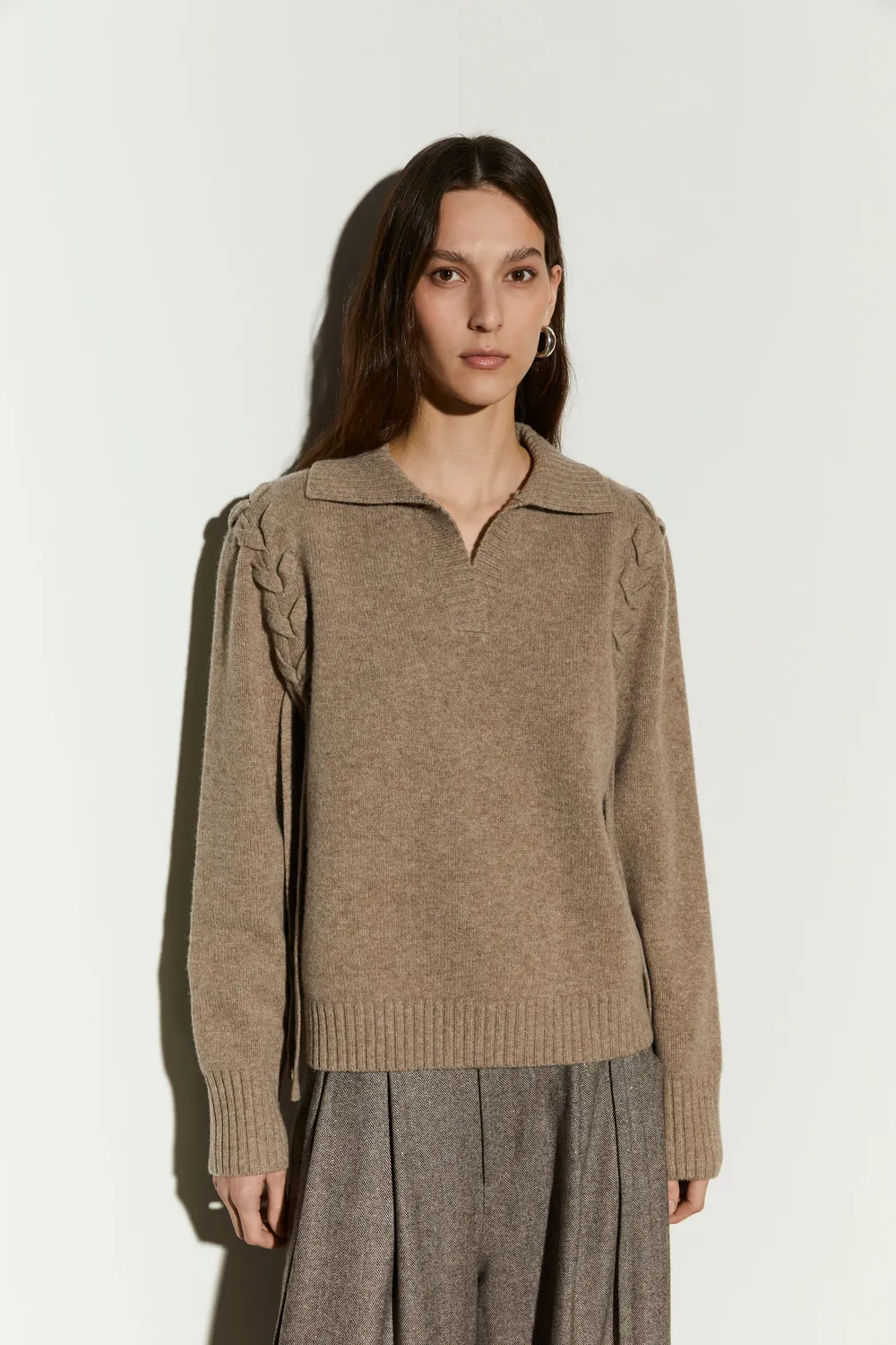 Isabelle Blanche polo tricotat oatmeal M lână