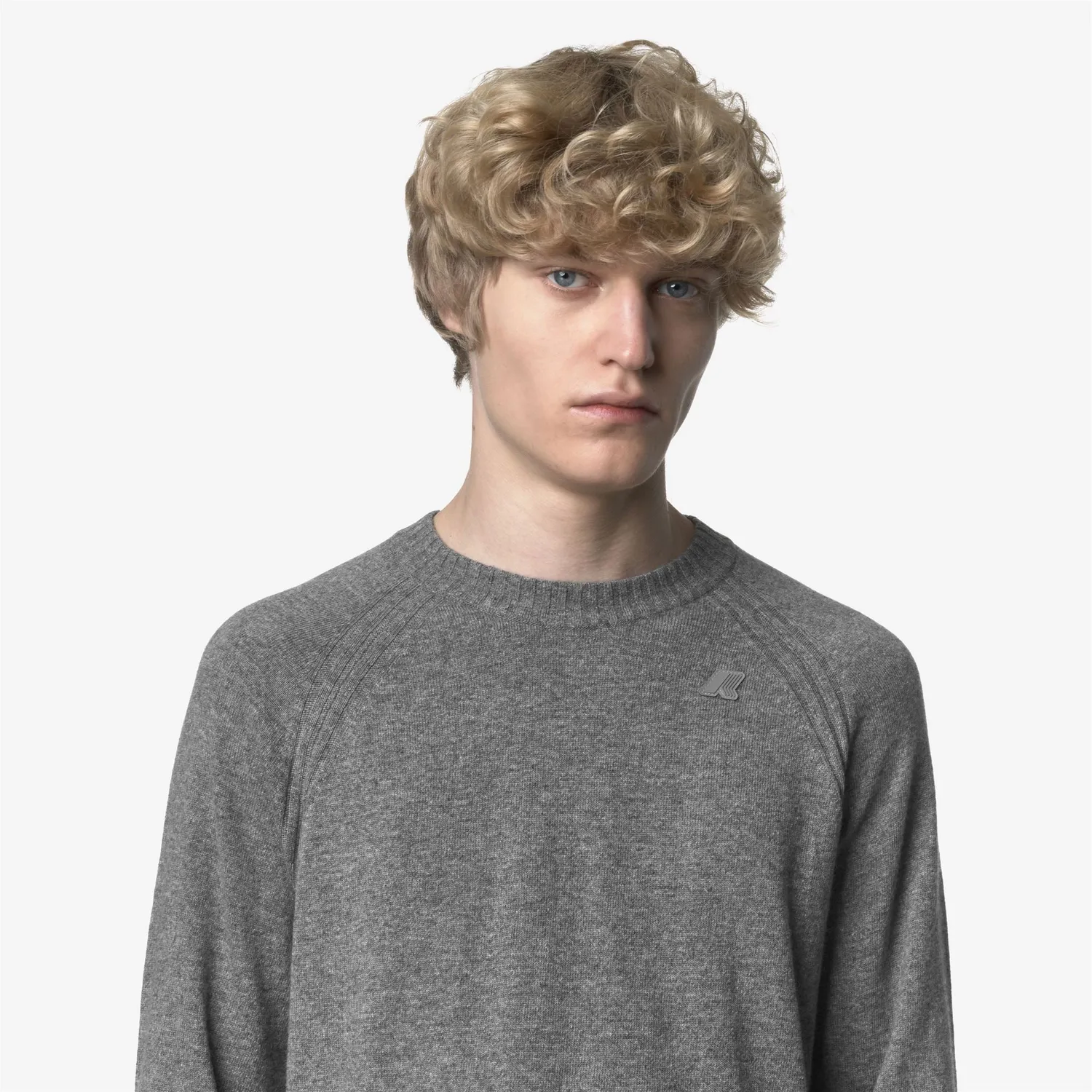 K-Way Sebas Wool Cashmere pulover gri barbati lana cașmir