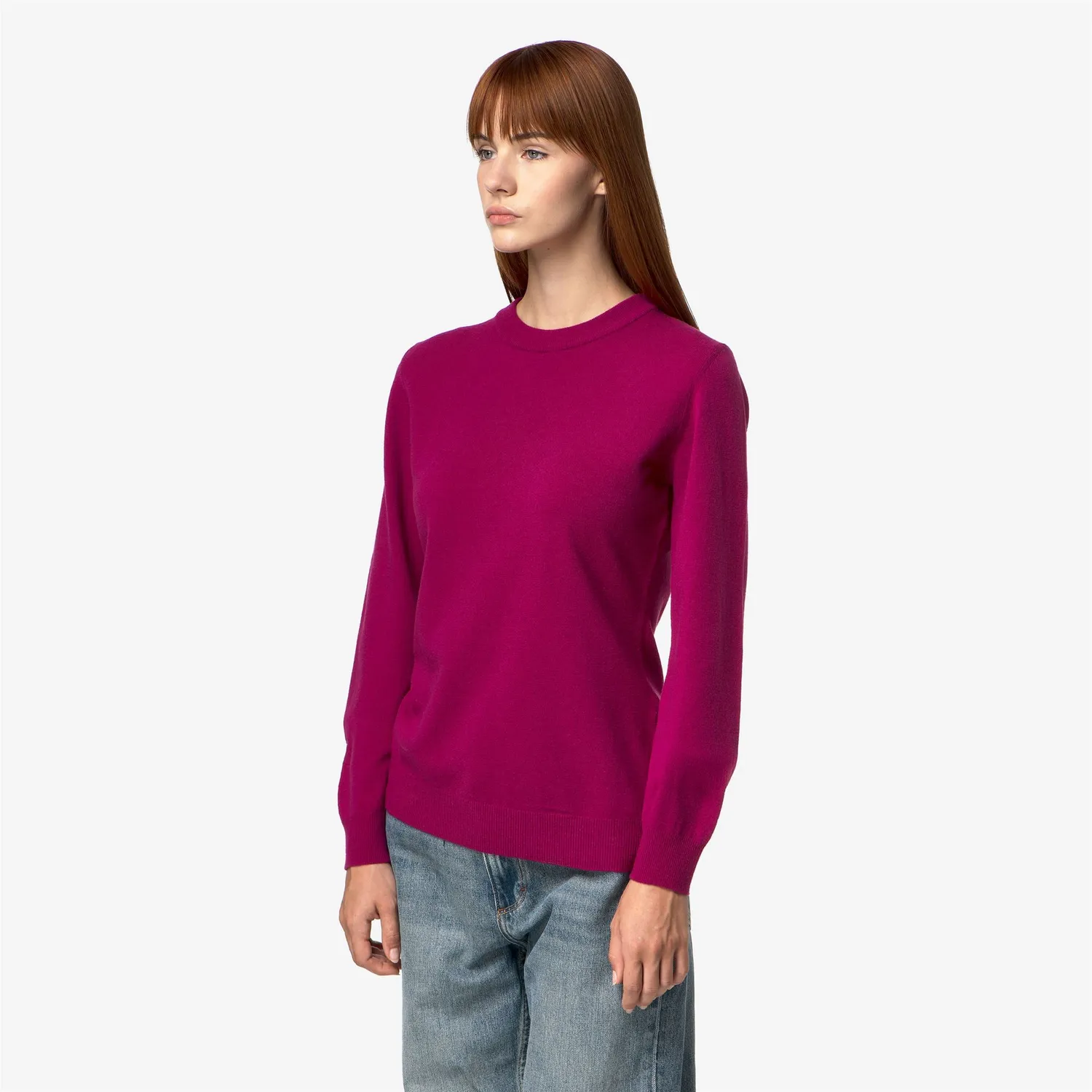 K-Way Atiba pulover damă fuchsia lână merinos