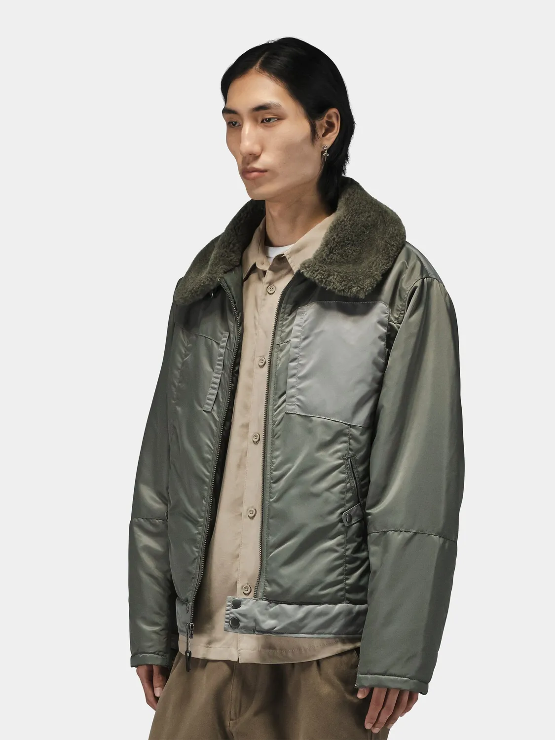 Alpha Industries Nylon Aviator geaca gri calduroasa