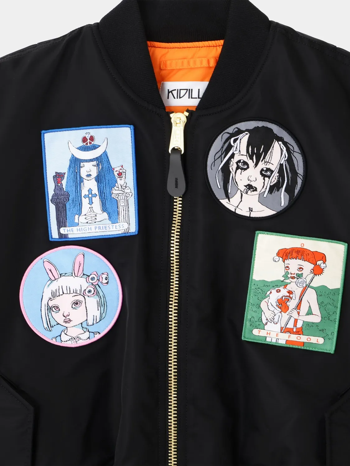 Alpha Industries Kidill Babyart MA-1 geacă bomber neagră brodată