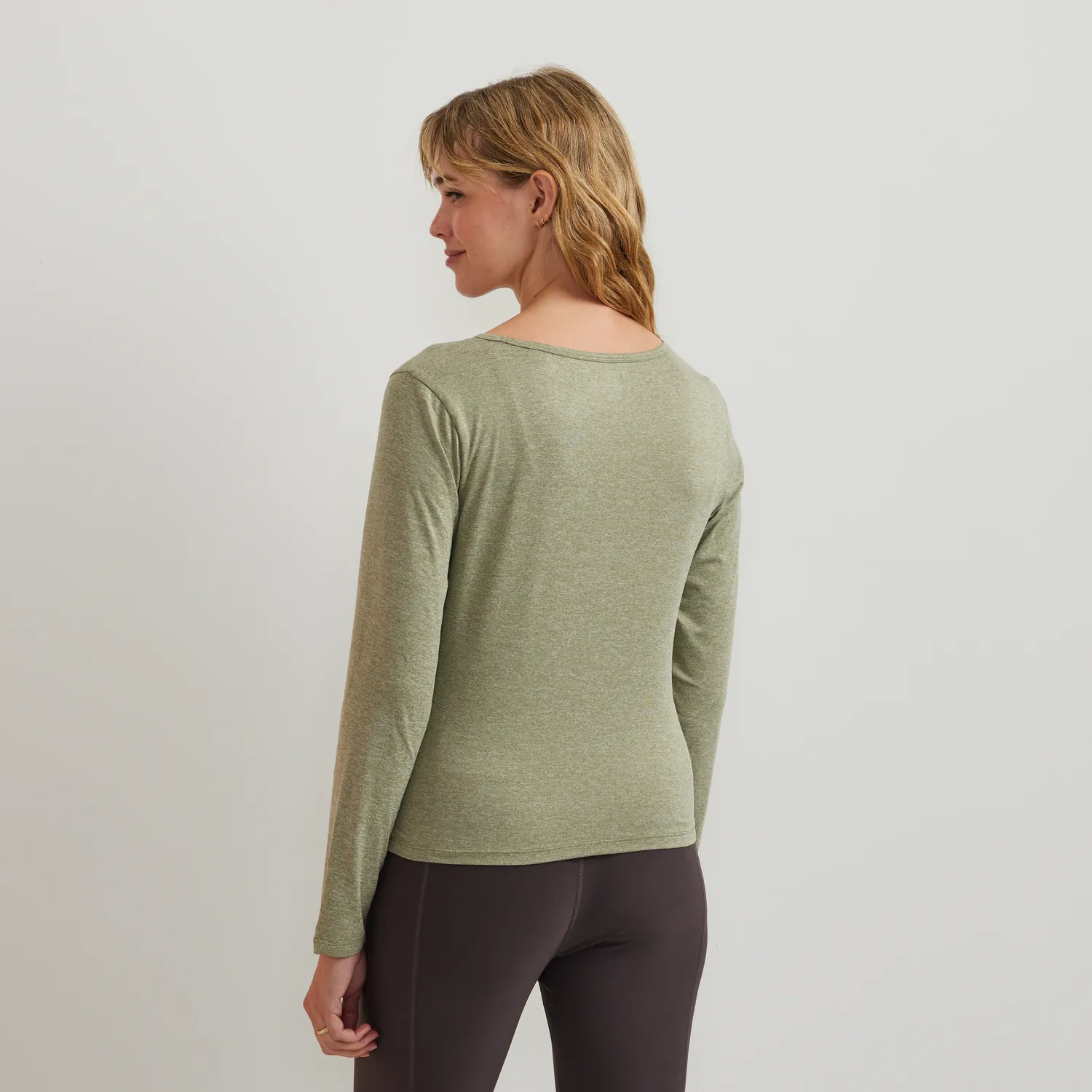 Eddie Bauer Surreal Wrap-Front Travel tricou maneca lunga Palm