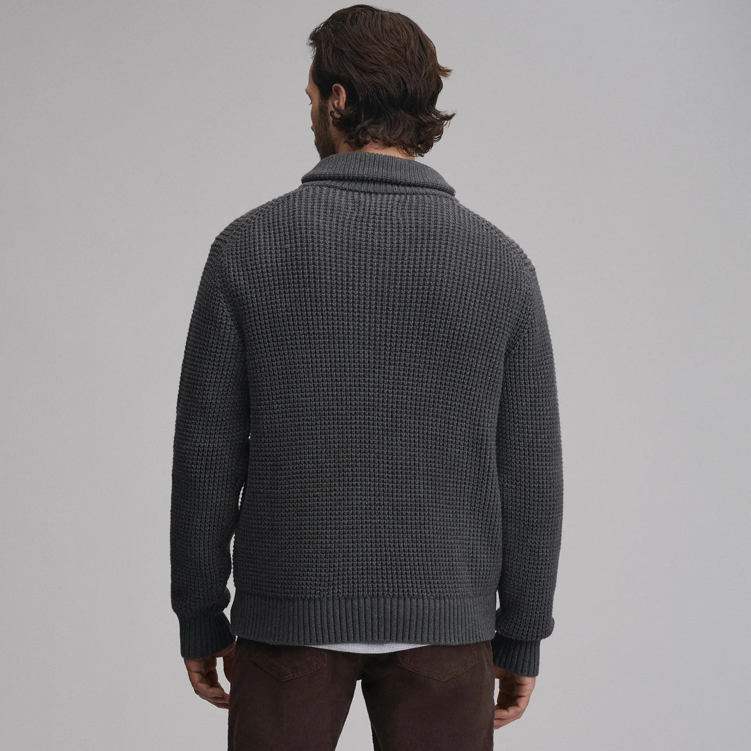 Eddie Bauer Holiday Festive pulover barbati gri calduros
