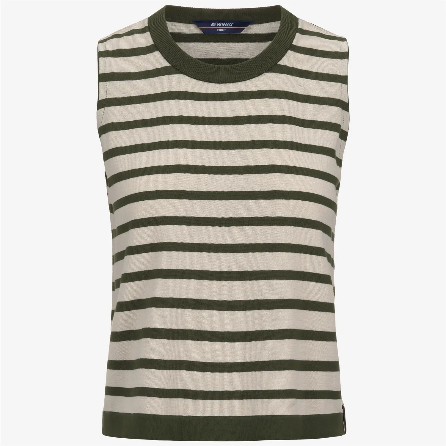 K-Way Geri Stripes vesta dama bej-verde dungi