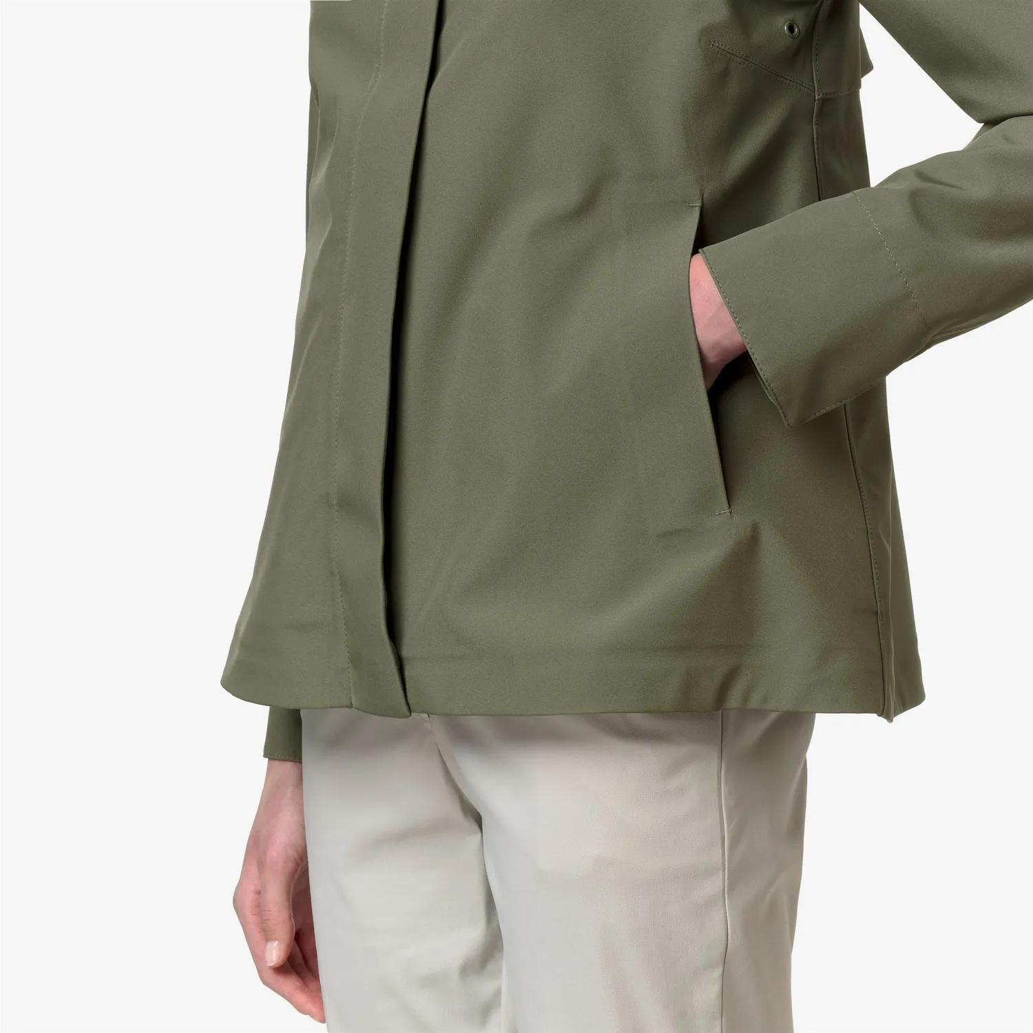K-Way Madalina Bonded Jersey palton verde dama impermeabil