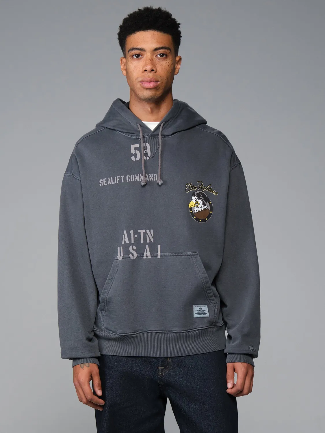Alpha Industries Essential Hoodie Elite hanorac negru