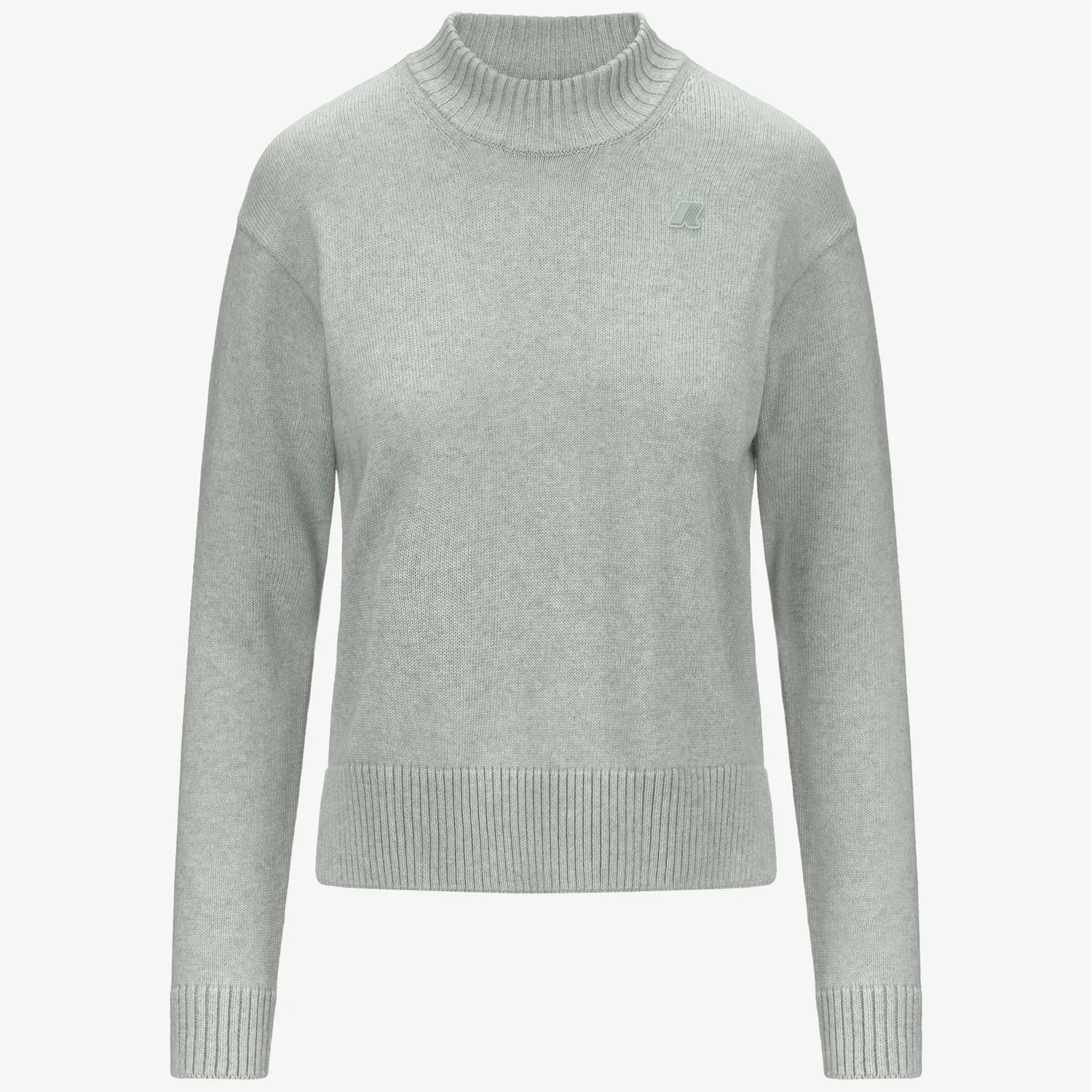 K-Way Agata Cotton Cashmere pulover gri melanj cu casmir