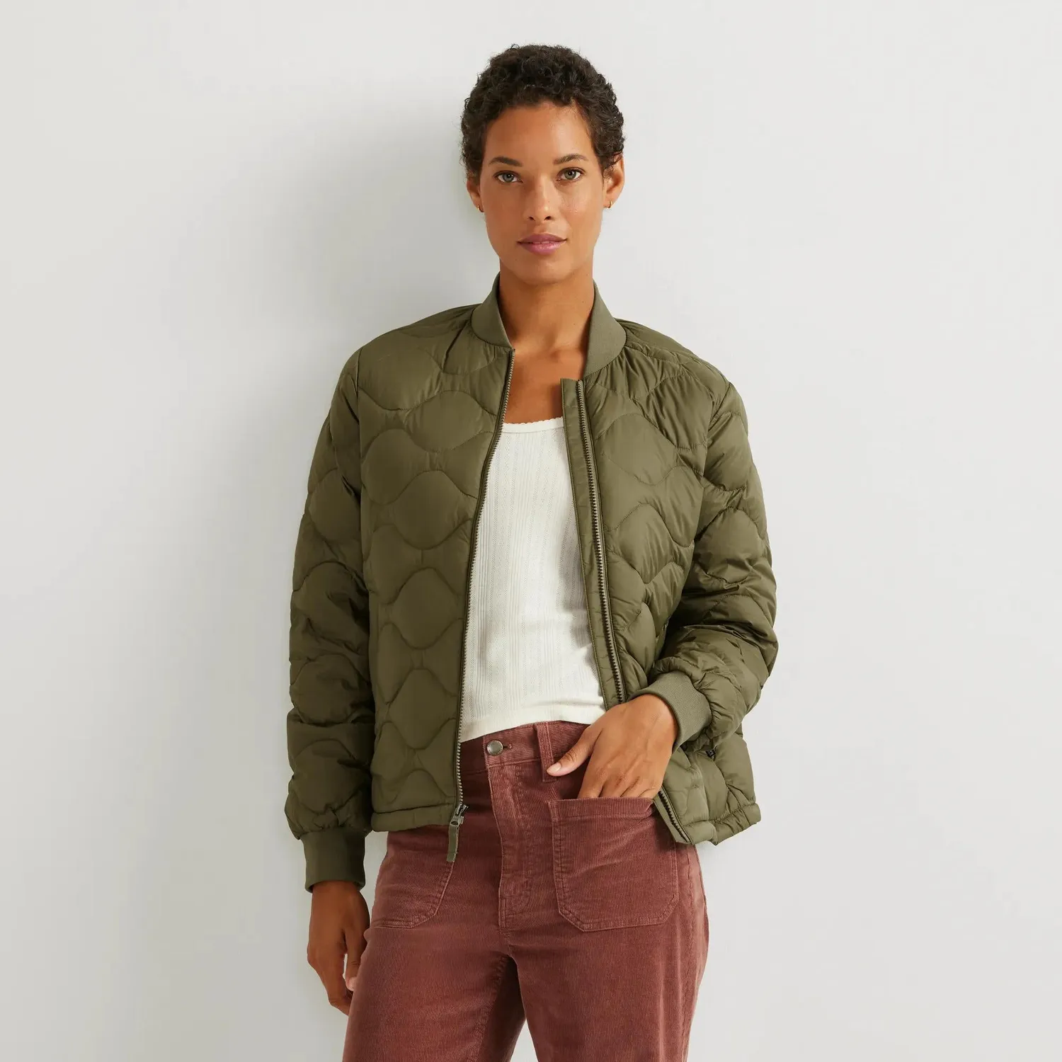 Eddie Bauer Shaw geaca bomber negru dama cu puf