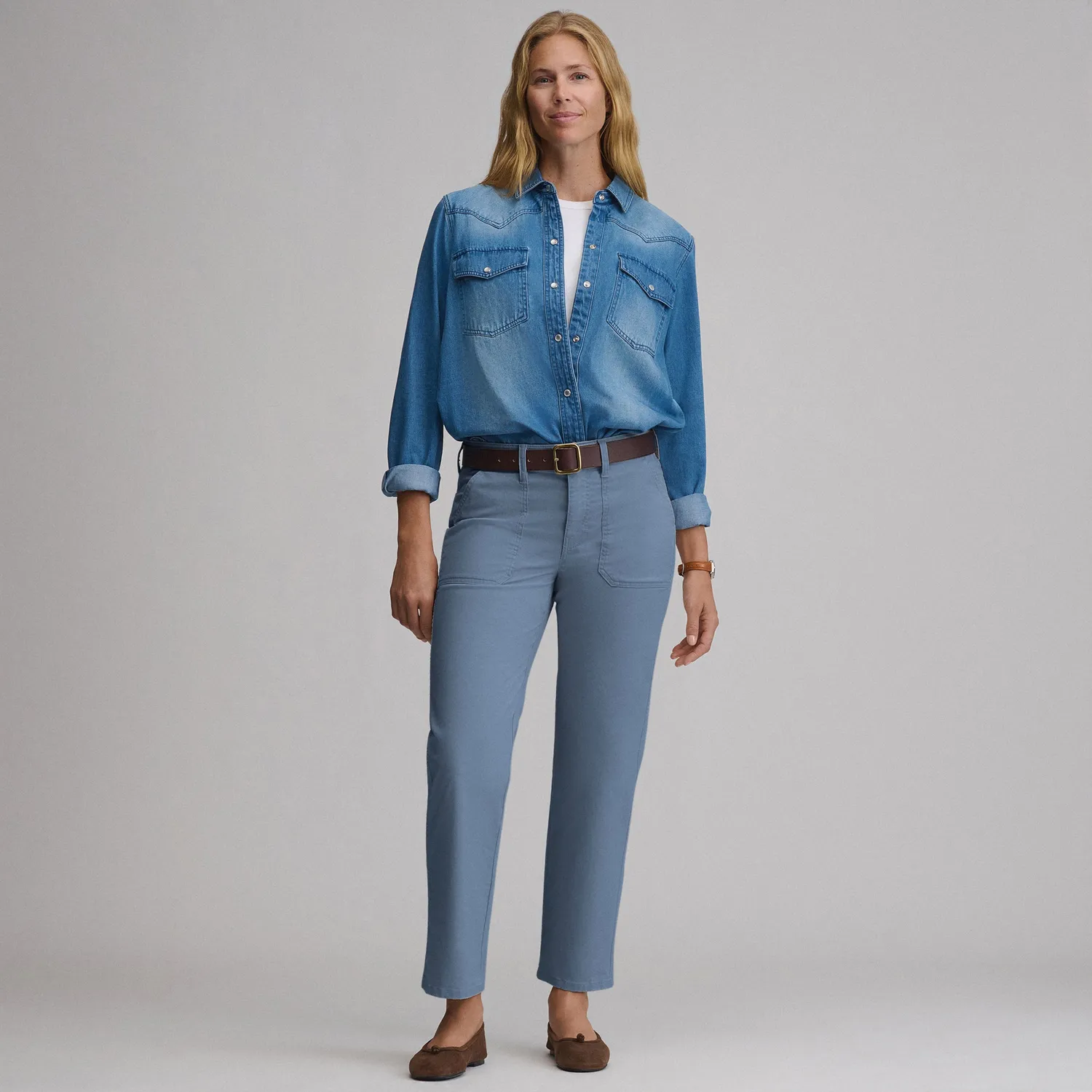 Eddie Bauer Stretch Relaxed pantaloni dama Camel