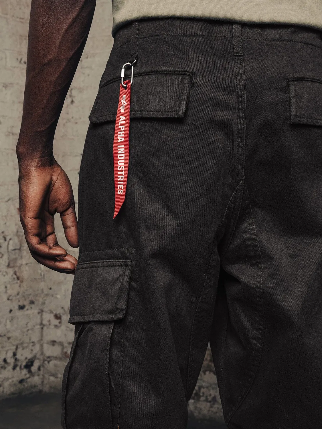 Alpha Industries ACU pantaloni cargo negri bumbac