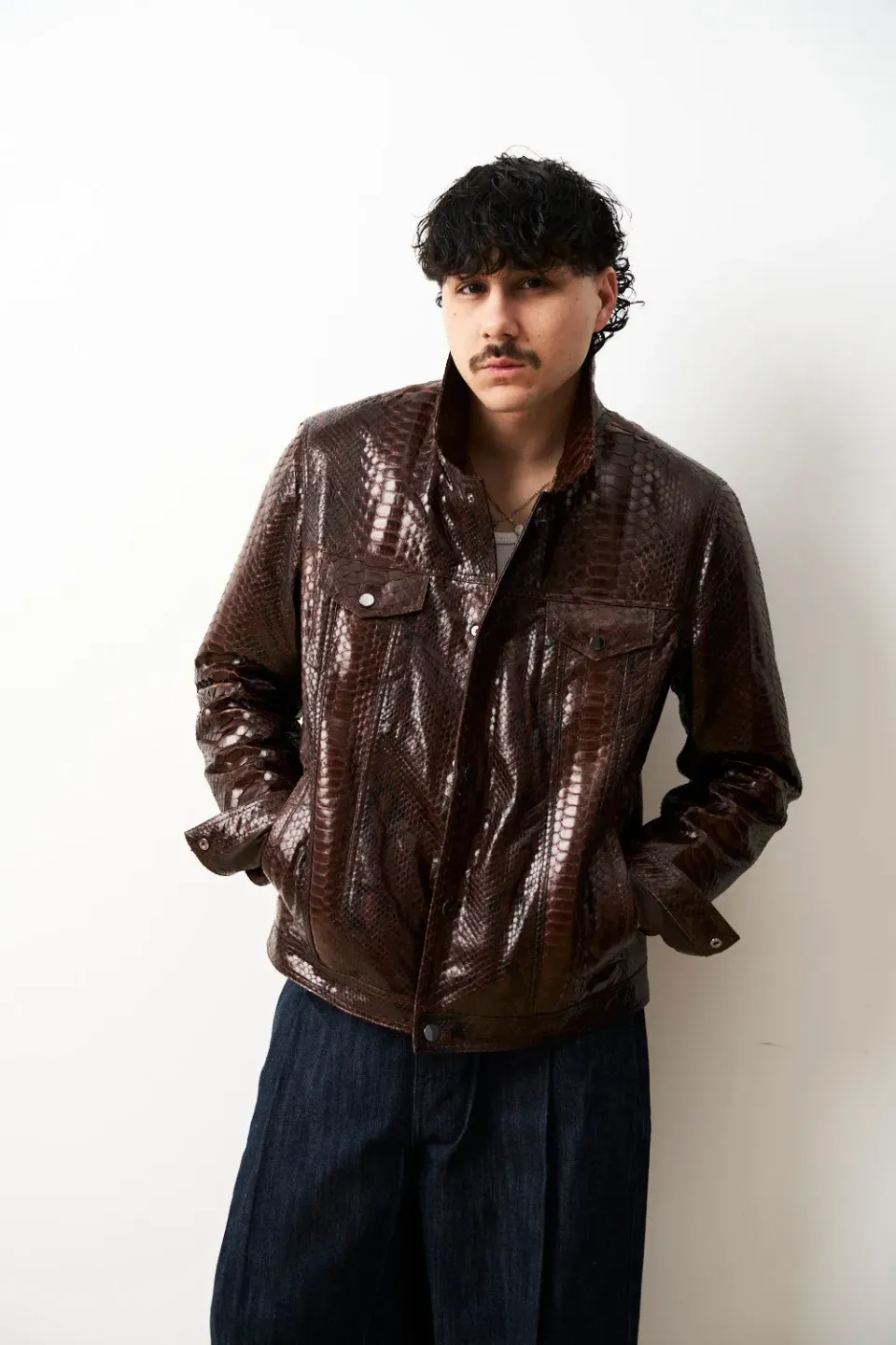 Mareus Imperial Brown 611 geacă piele piton maro