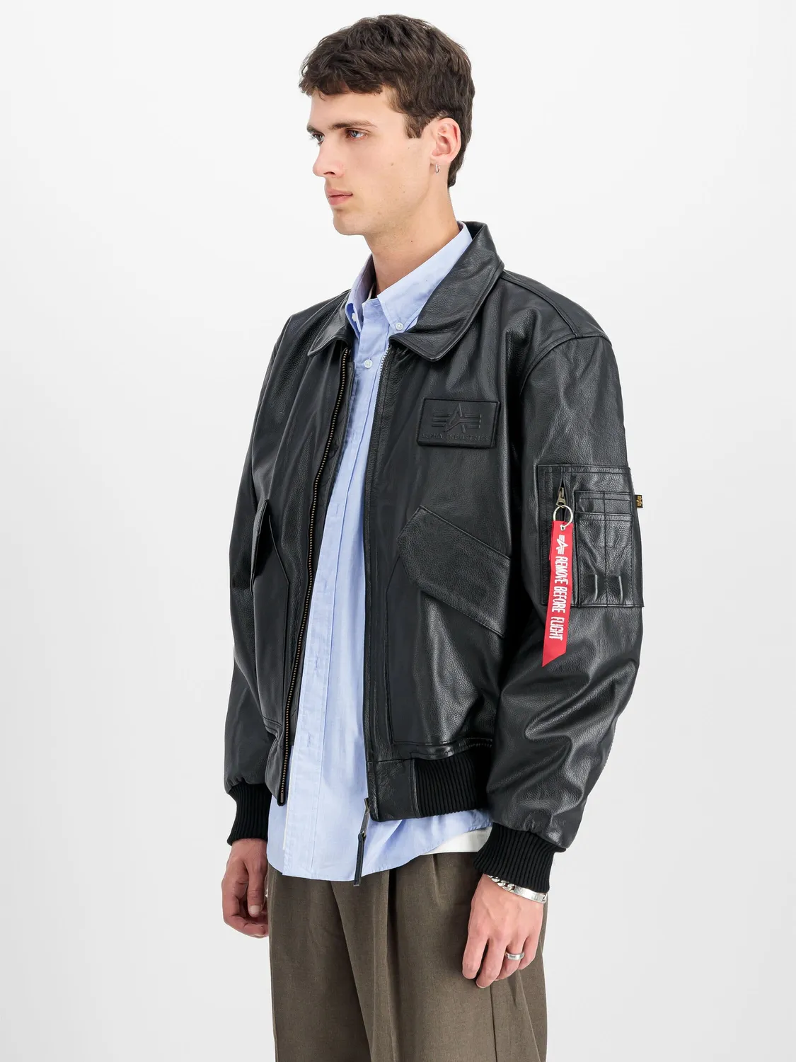 Alpha Industries PU College geaca neagra piele ecologica