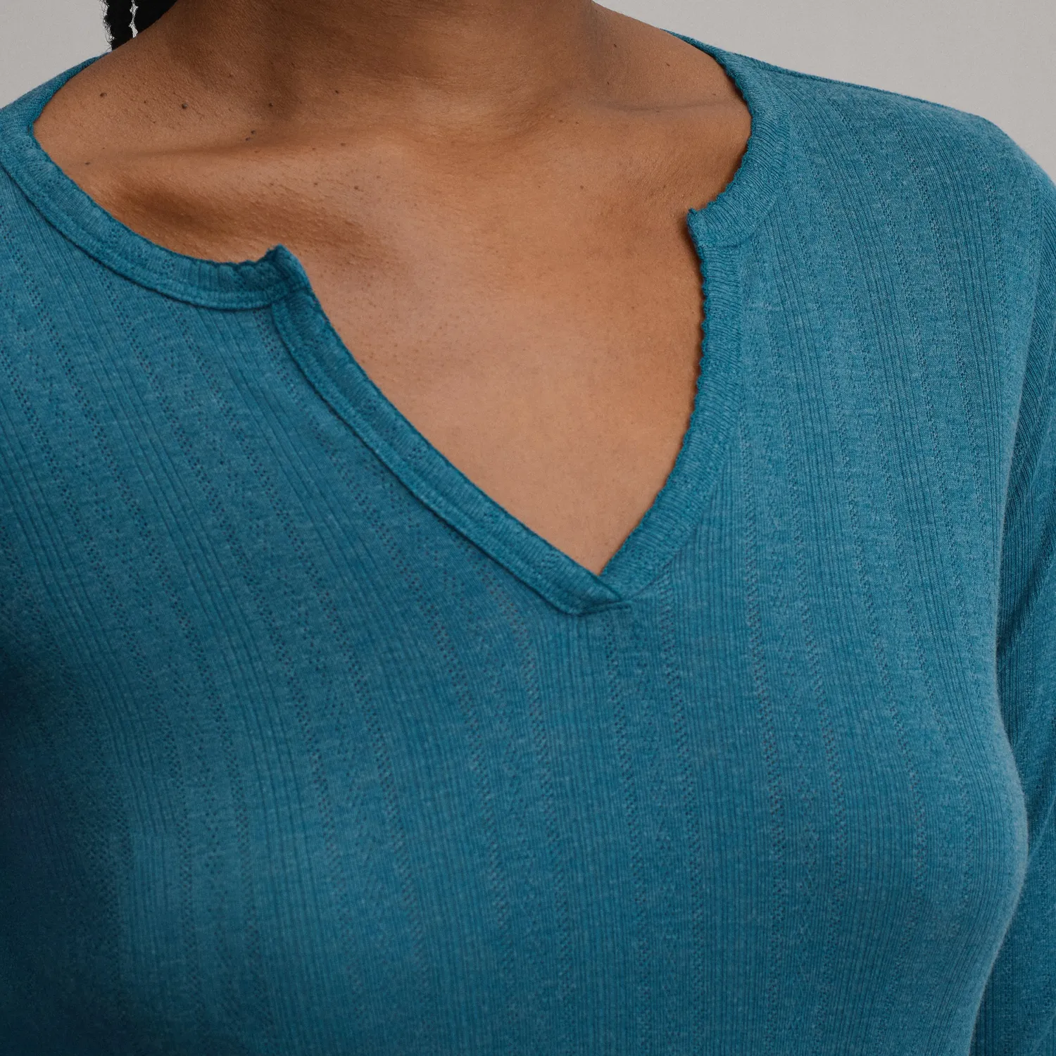Eddie Bauer Pointelle bluza albastra dama M