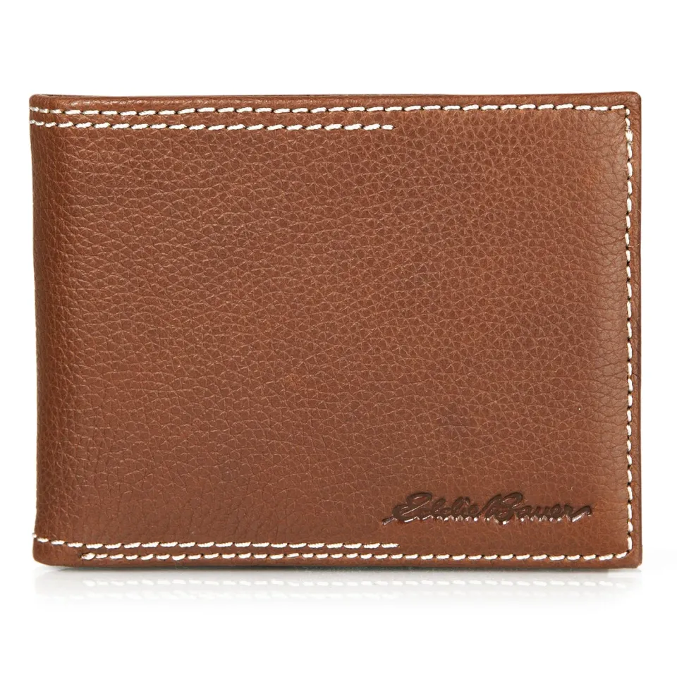 Eddie Bauer Signature Top Stitch Passcase portofel piele bej