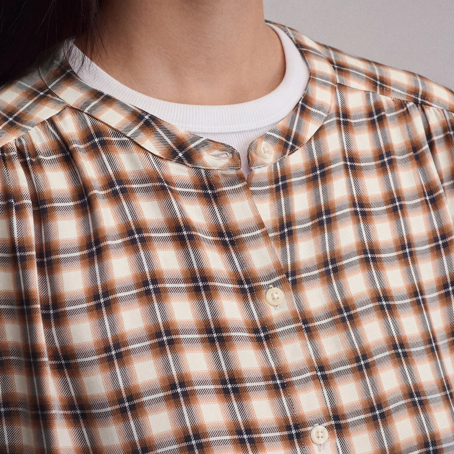 Eddie Bauer Drapey camasa dama carouri Blush