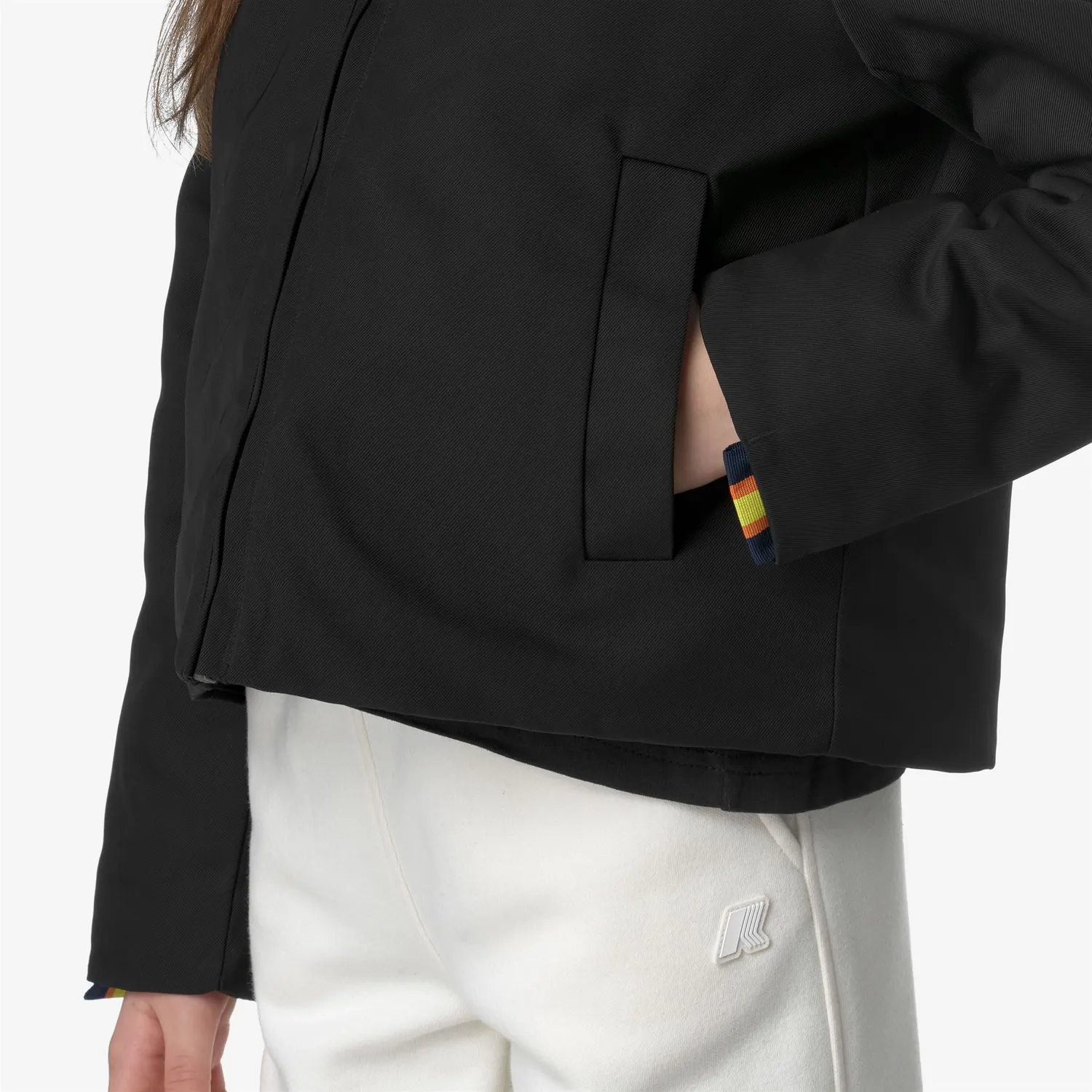 K-Way Olga Twill Fur geaca fete negru calduroasa