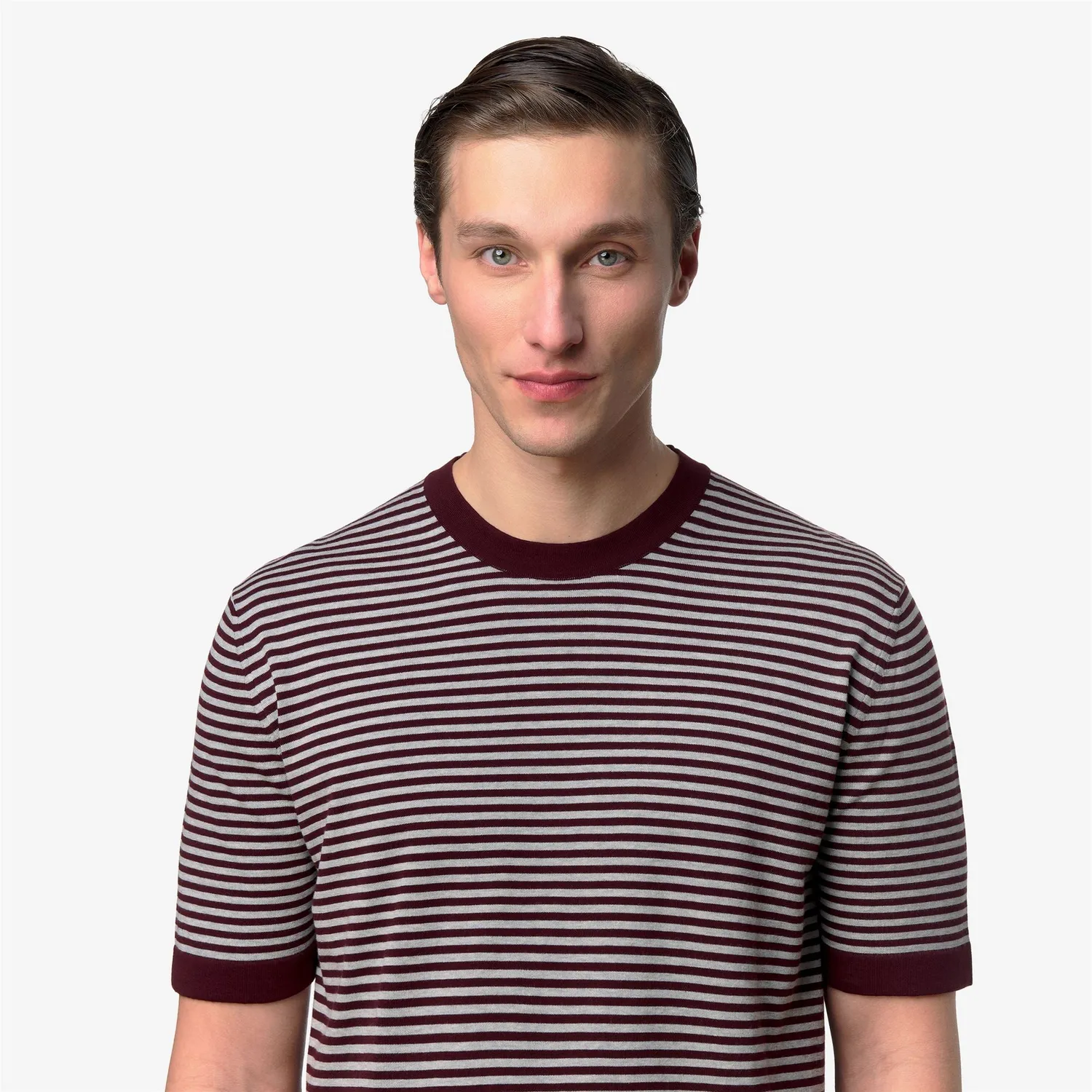 K-Way Combe Stripes K61274W pulover violet-grey melange bumbac