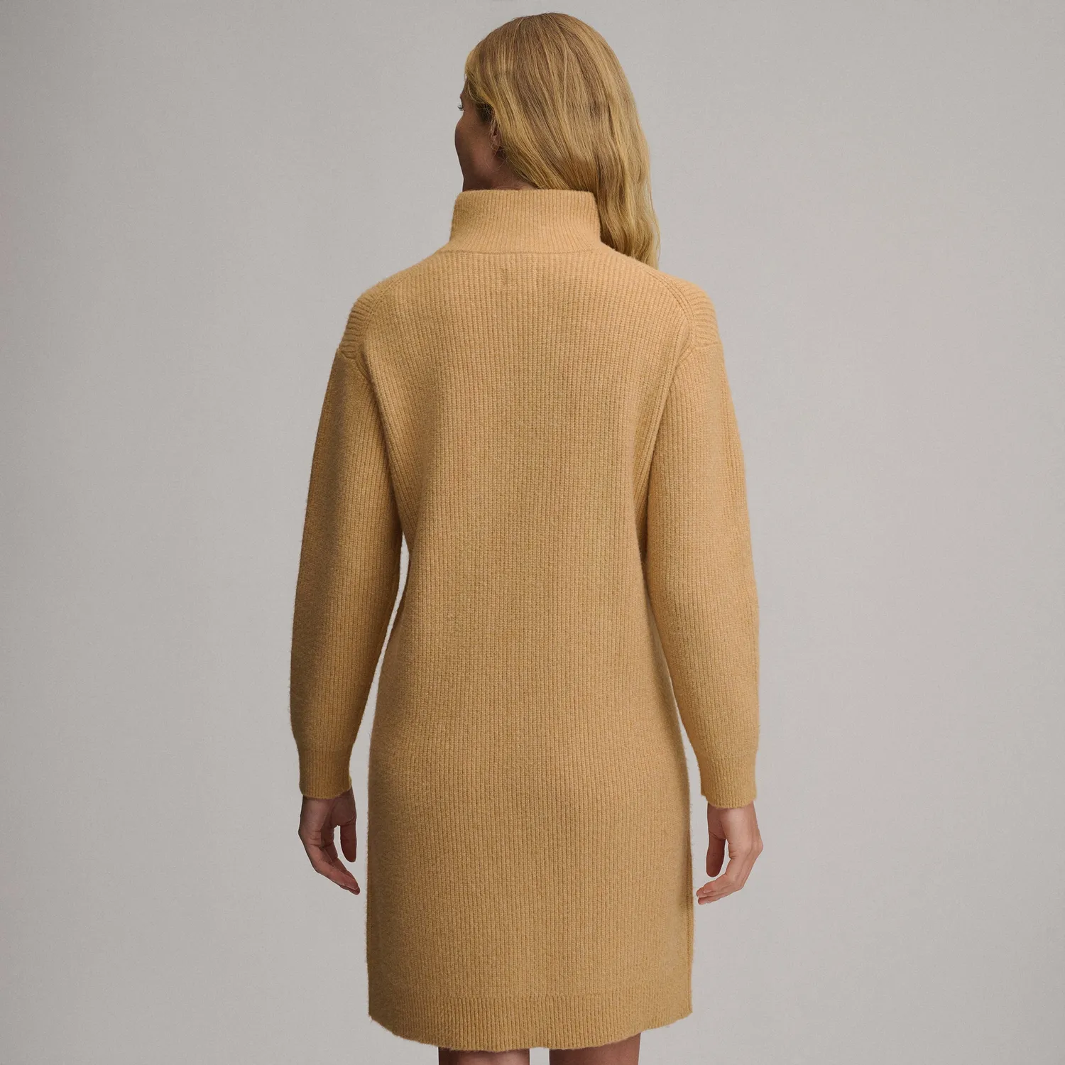 Eddie Bauer Ribbed Zip Mock rochie tricot gri calduroasa
