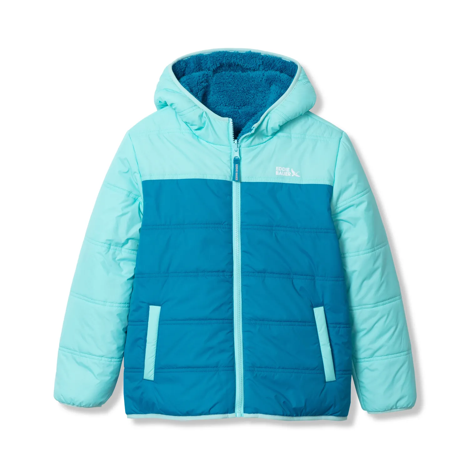 Eddie Bauer Deer Harbor geaca reversibila fete Tile Blue