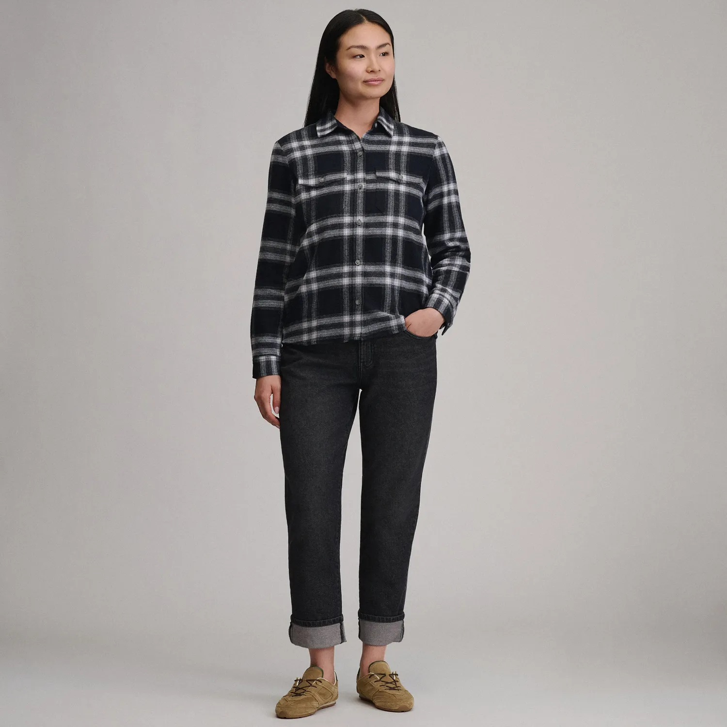 Eddie Bauer Heritage Soft camasa flanel dama Mint carouri