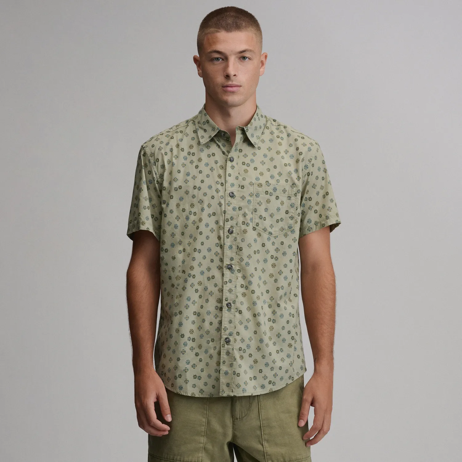 Eddie Bauer Baja Print Short-Sleeve Shirt camasa barbati bumbac imprimata