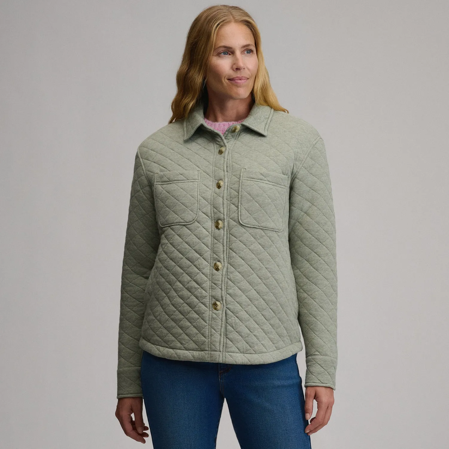 Eddie Bauer Quilted Shirt Jacket geaca Charcoal Heather matlasata