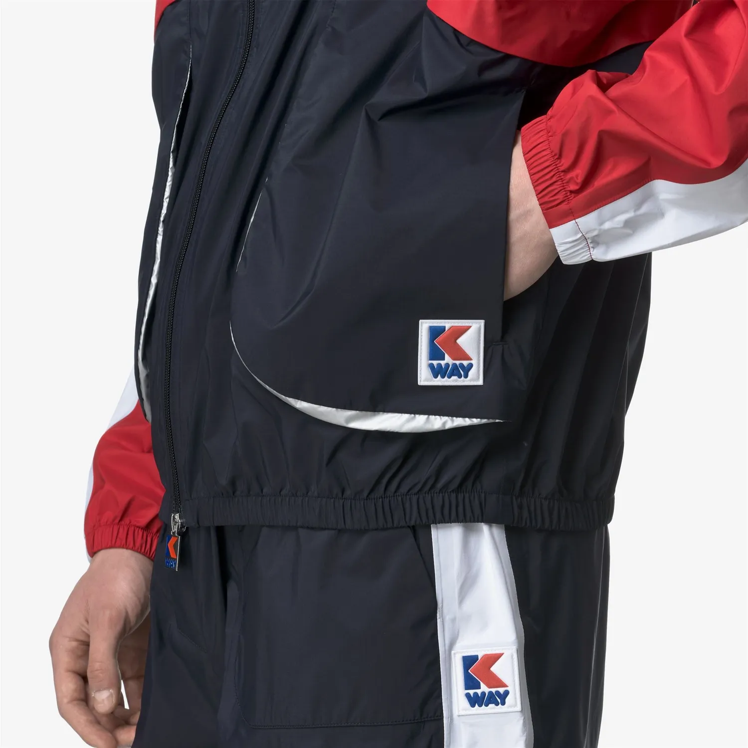 K-Way 7002 Full Zip geaca unisex tricolor scurta gluga